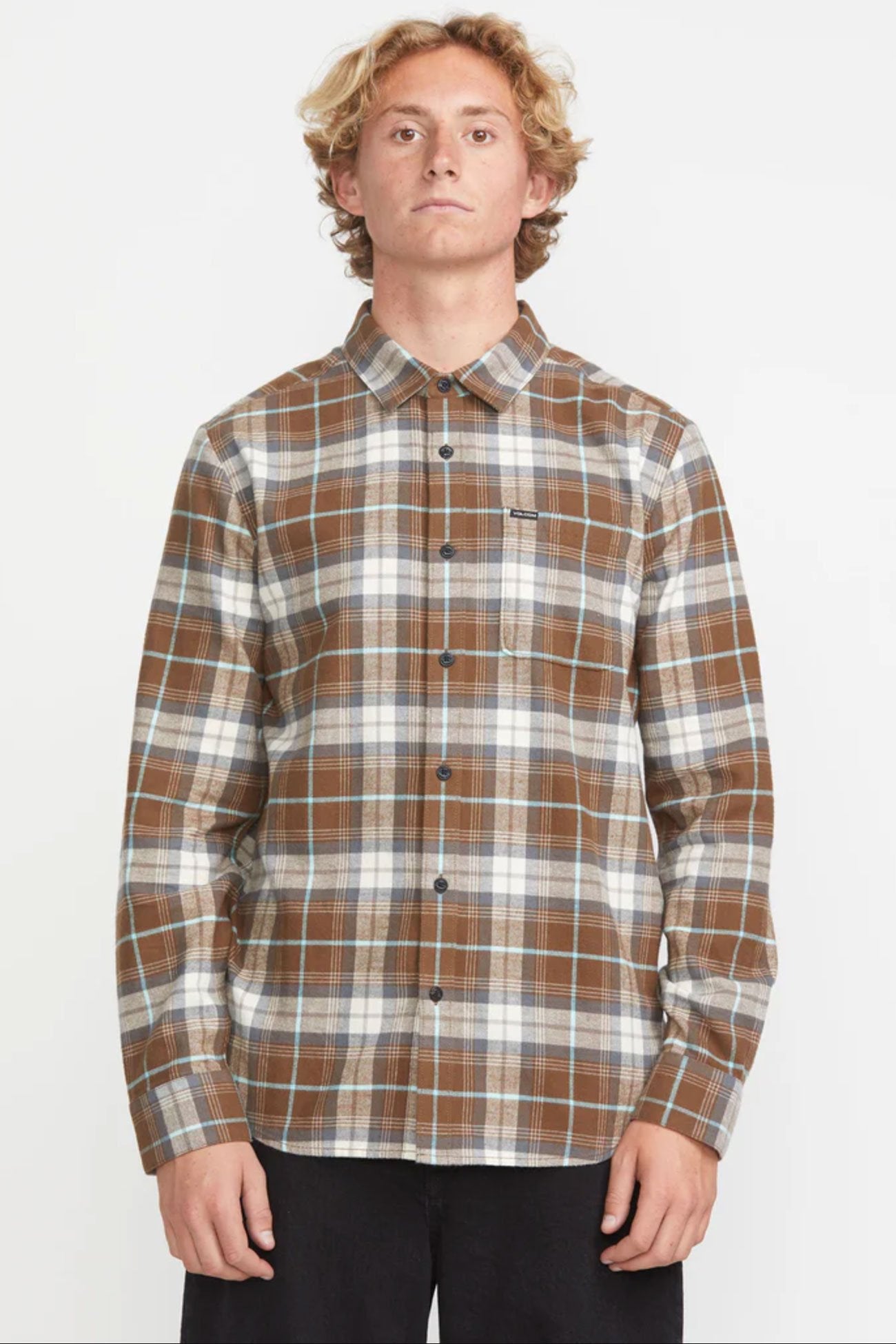 Caden Plaid Long Sleeve Shirt Dark Earth