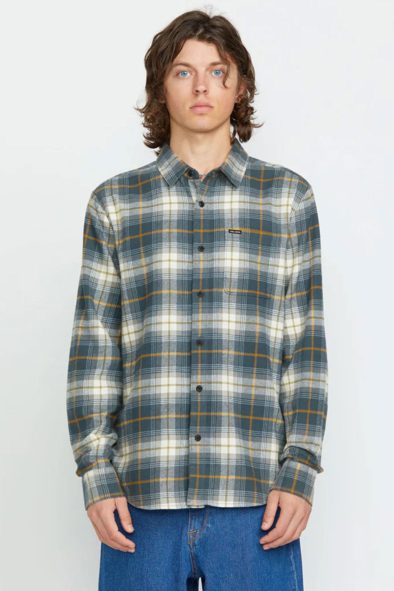 Caden Plaid Long Sleeve Shirt Dark Slate