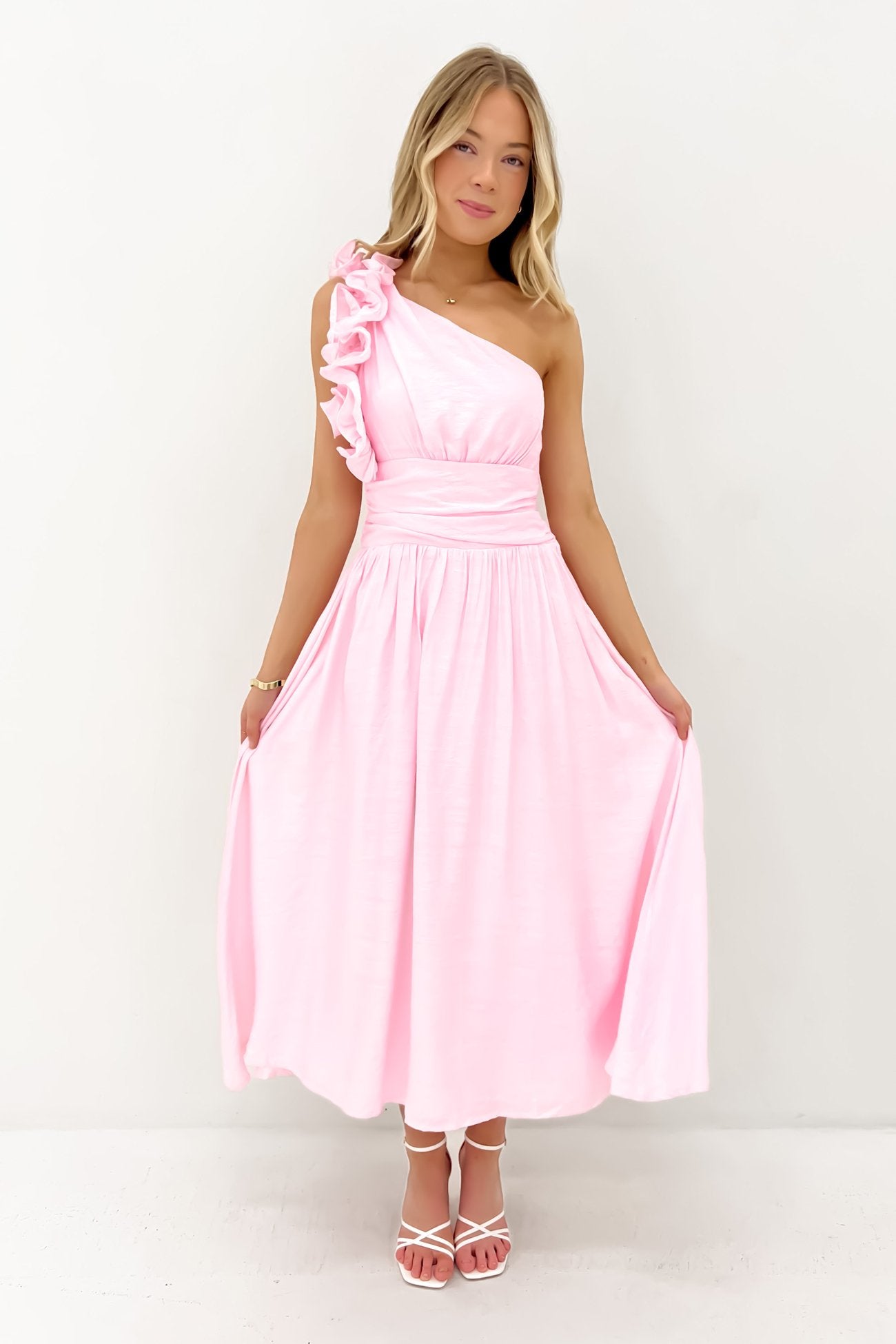 Calista Midi Dress Baby Pink