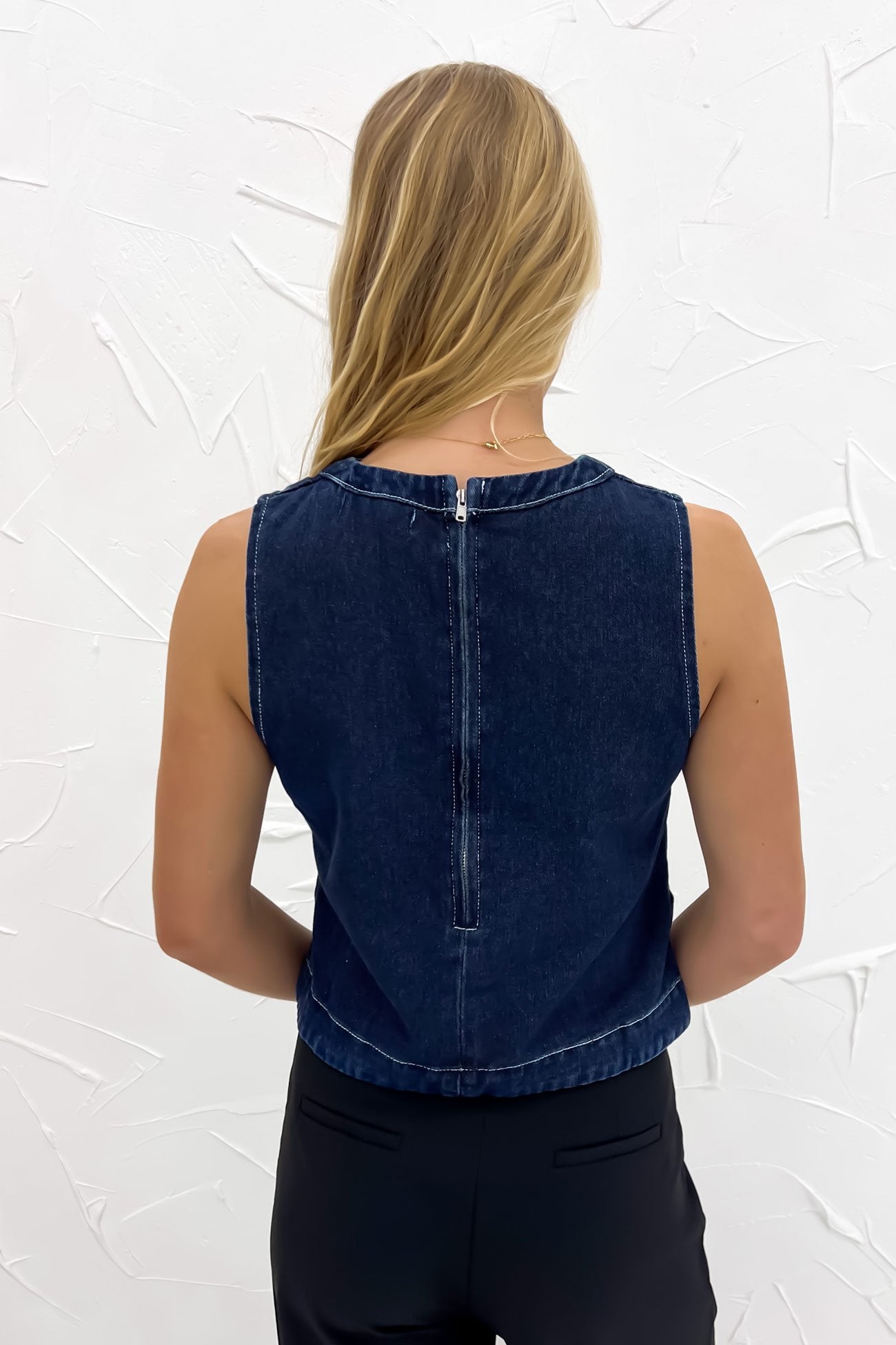 Cecil Denim Top Dark Blue