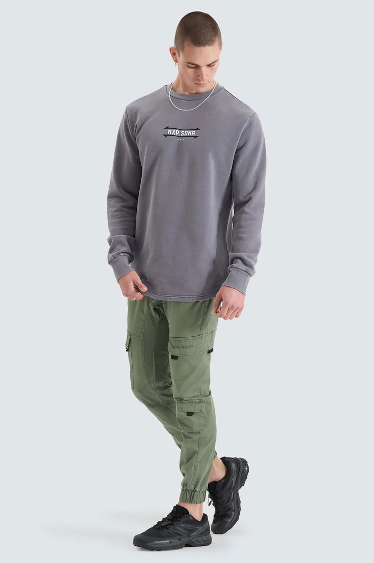 Chambers Dual Curved Sweater Pigment Steel Grey