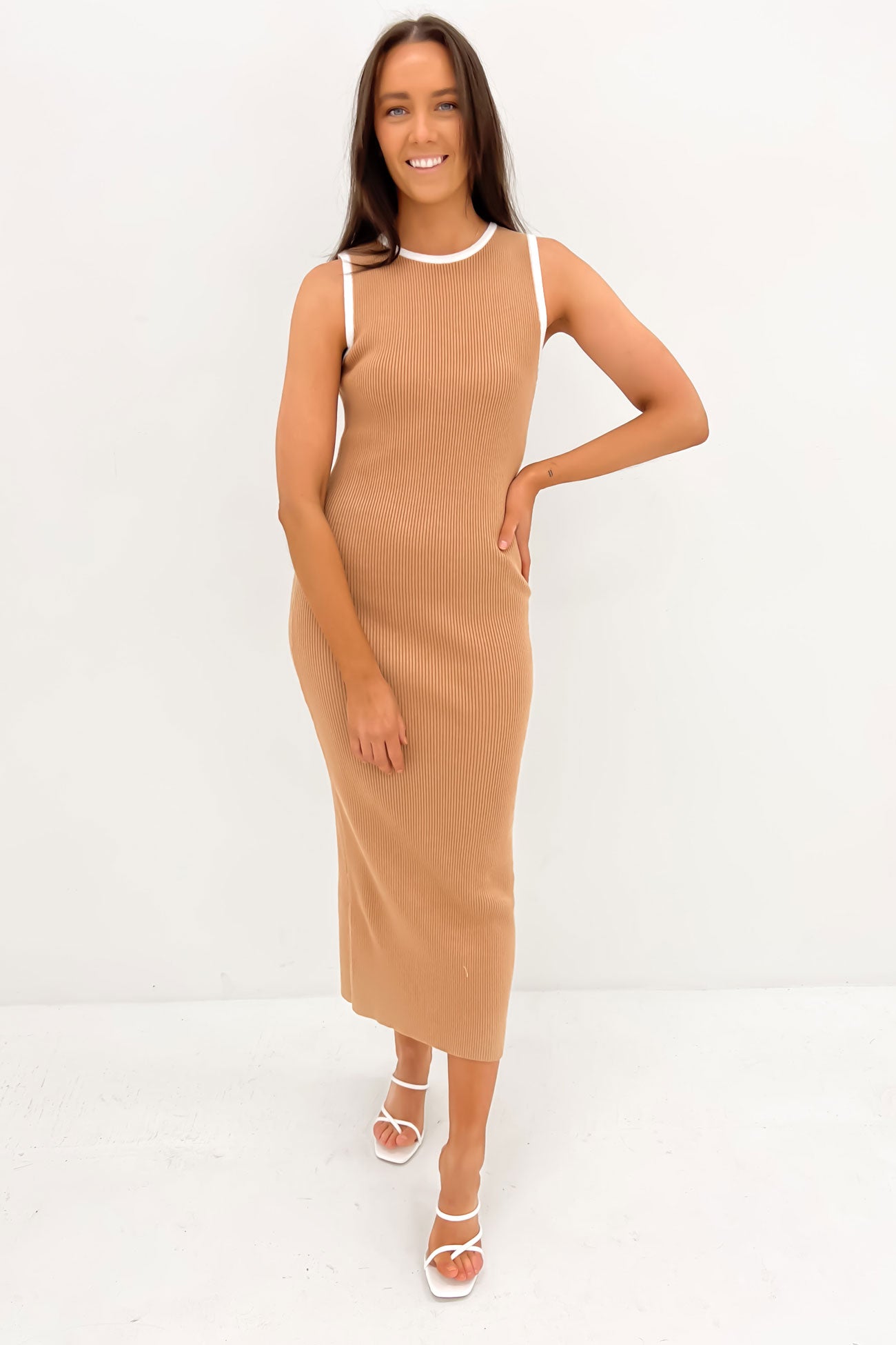 Charlotte Midi Dress Tan