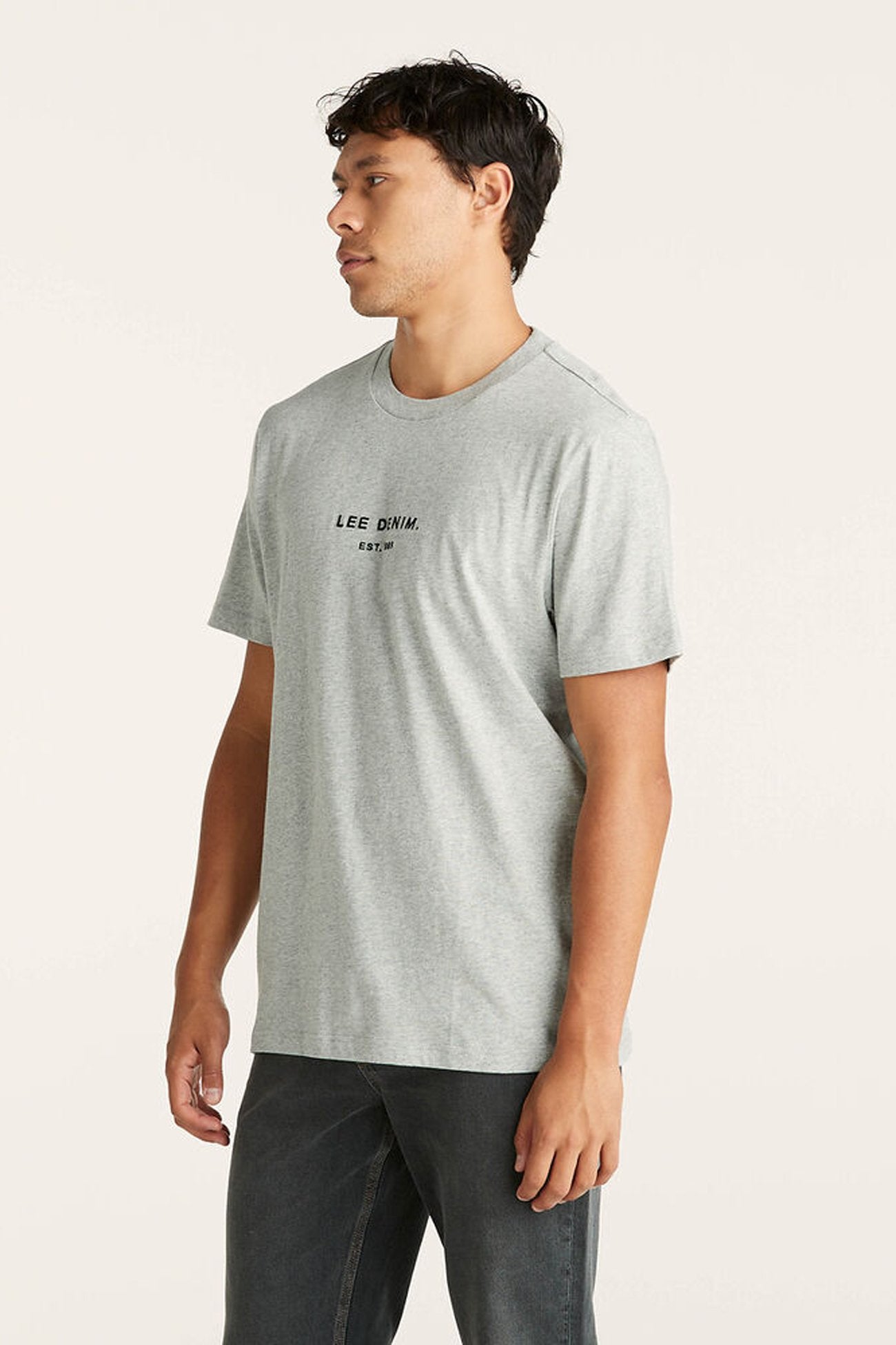 Classic Embroidery Tee Grey Marle