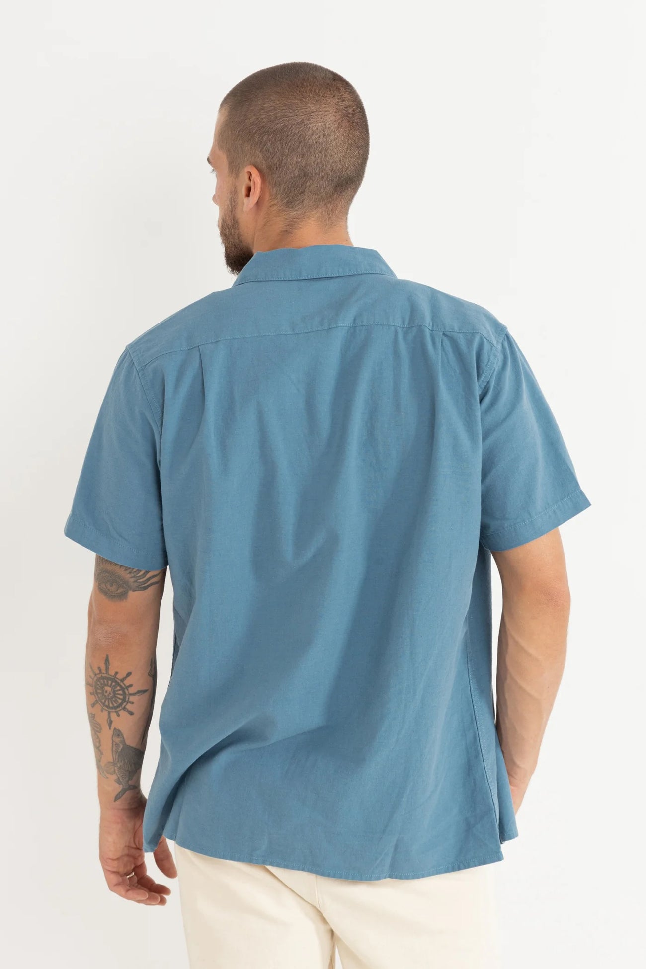 Classic Linen Short Sleeve Shirt Mineral Blue