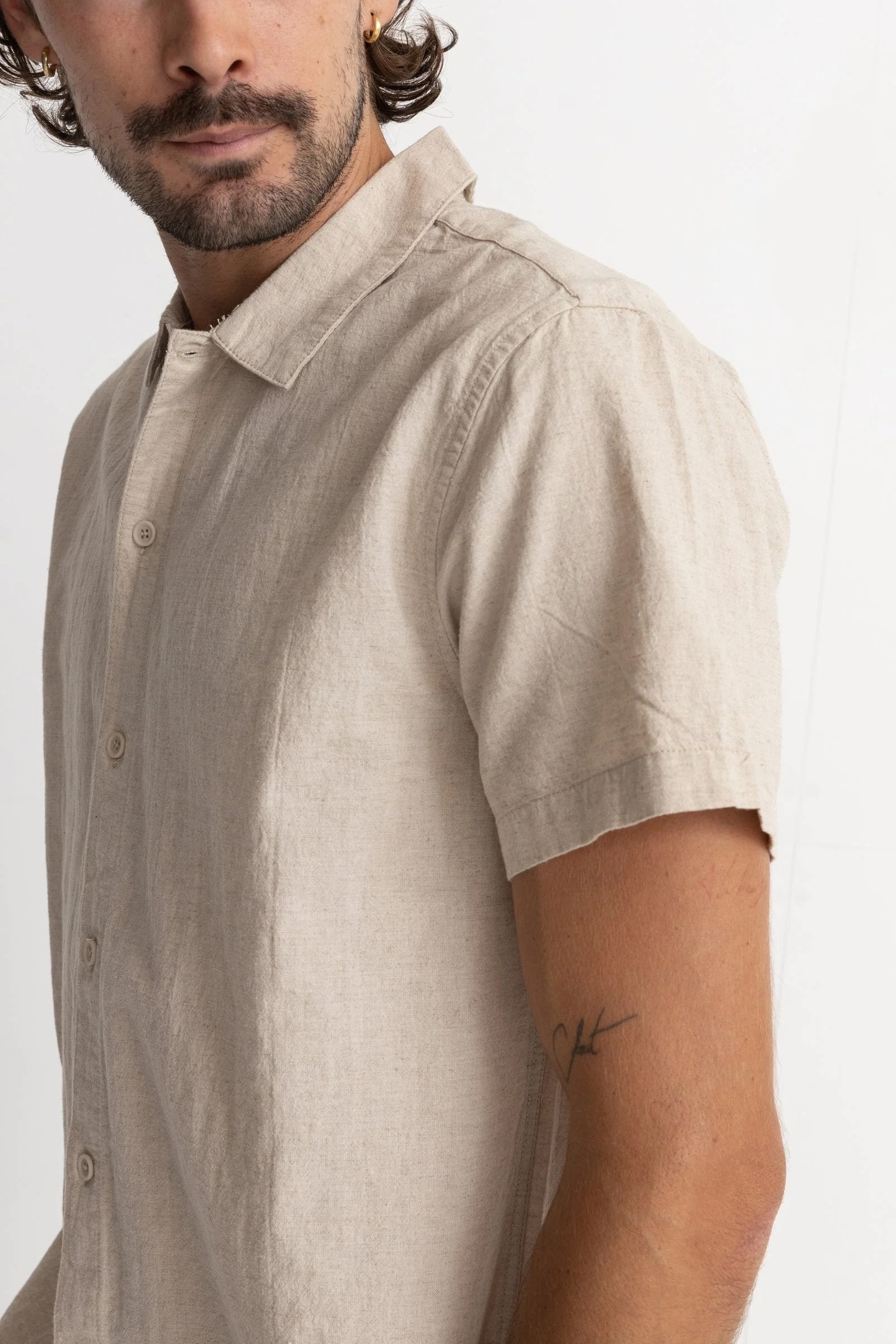 Classic Linen Short Sleeve Shirt Sand