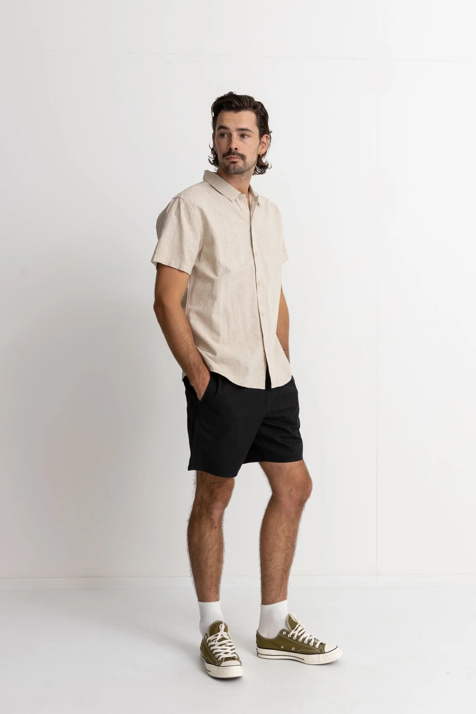 Classic Linen Short Sleeve Shirt Sand