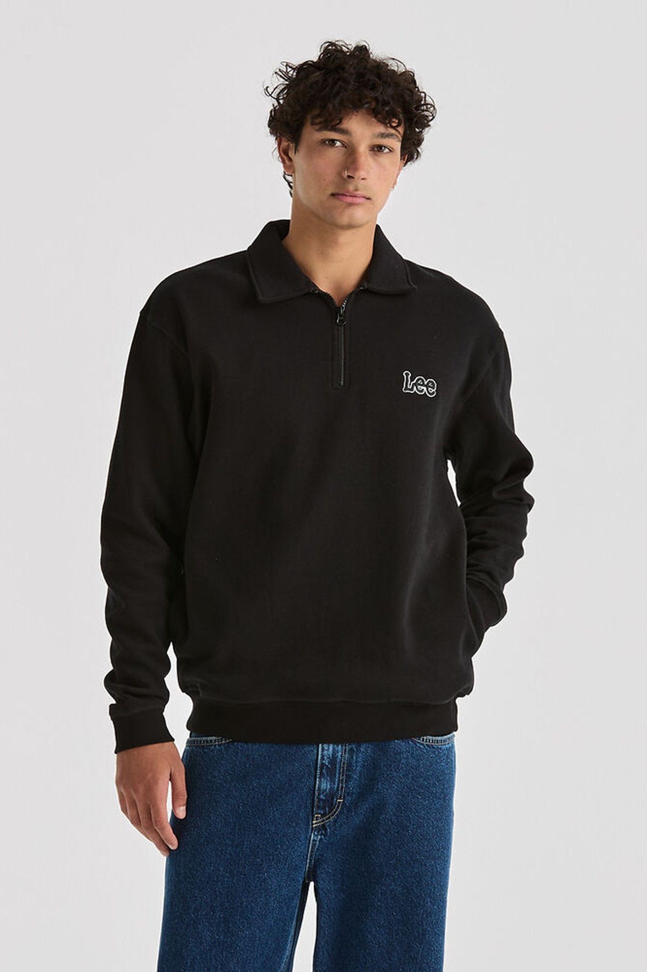 Collar Fleece Sweat Black