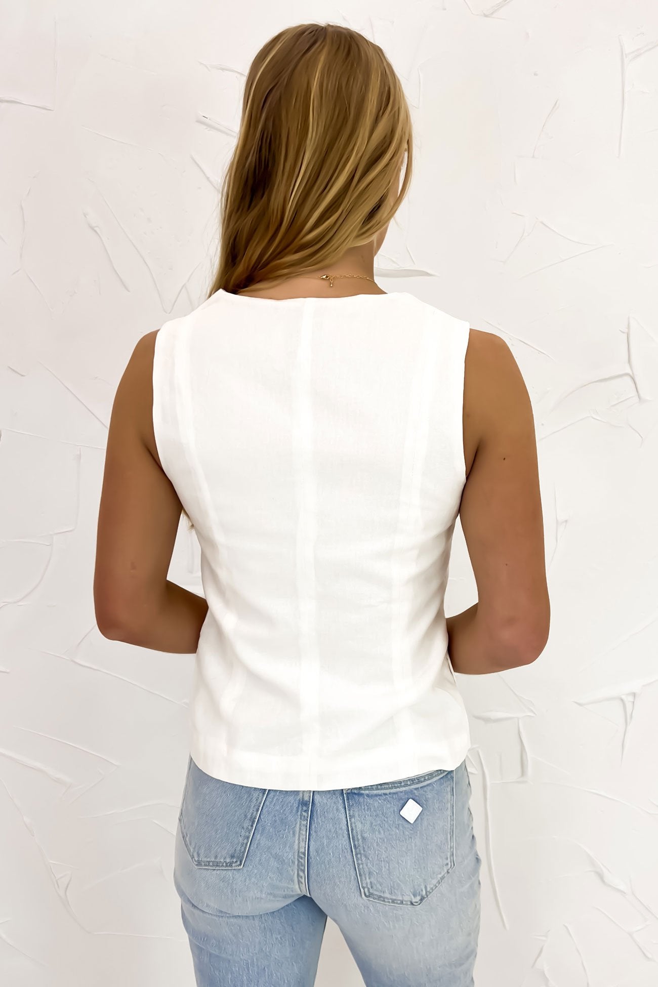 Effie Tie Vest White