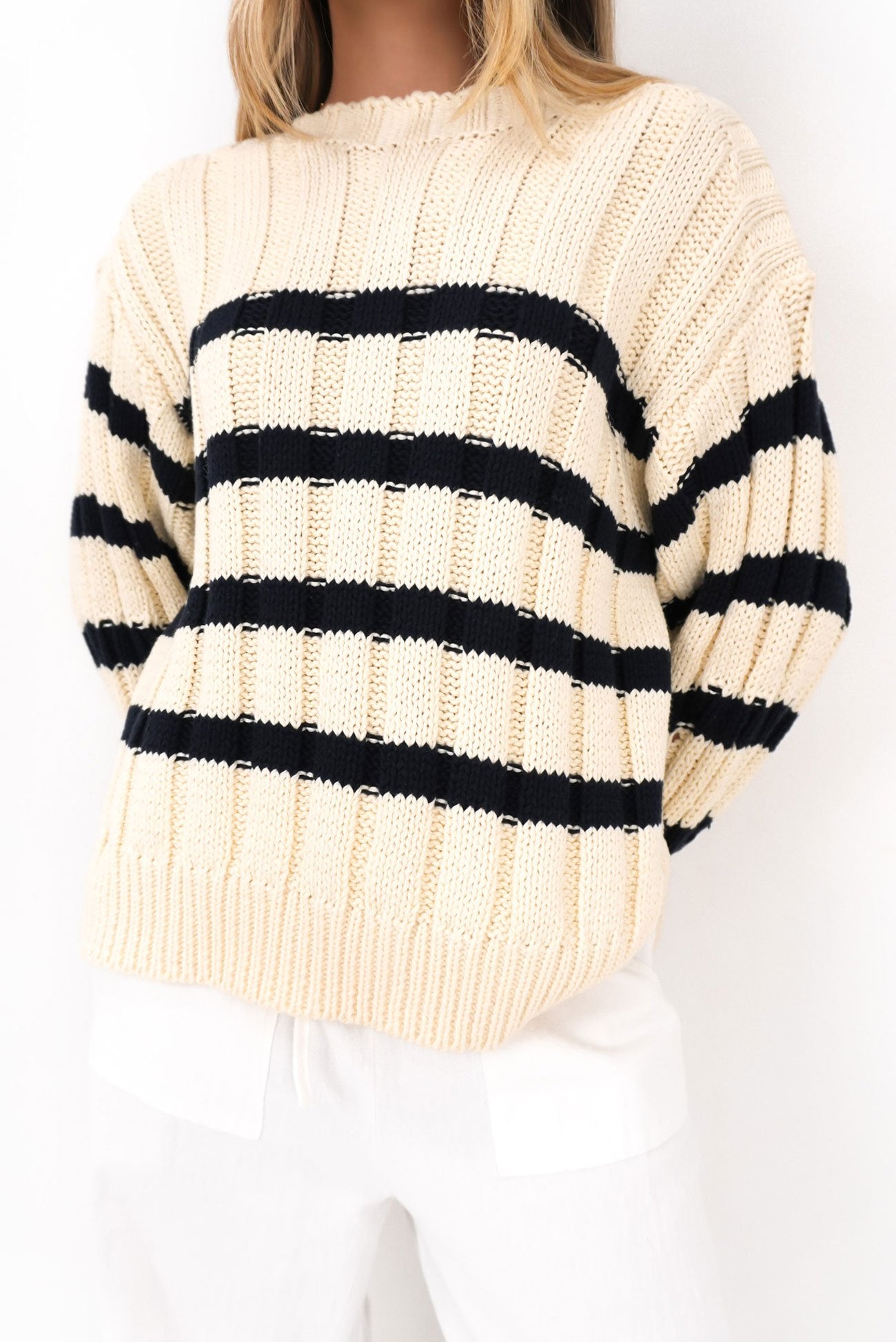 Elettra Knit Cream Stripe