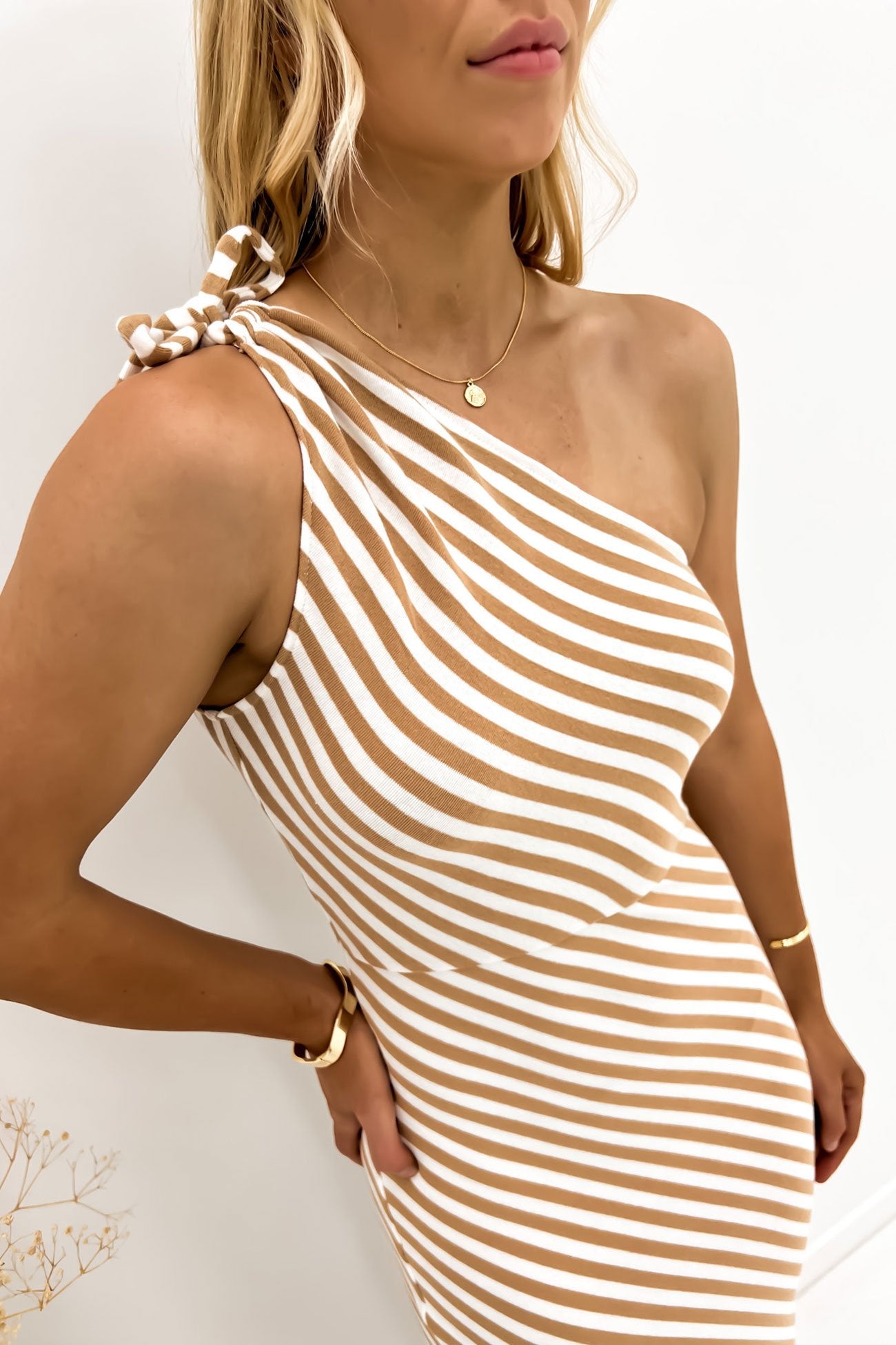 Ellis Maxi Dress Tan Stripe