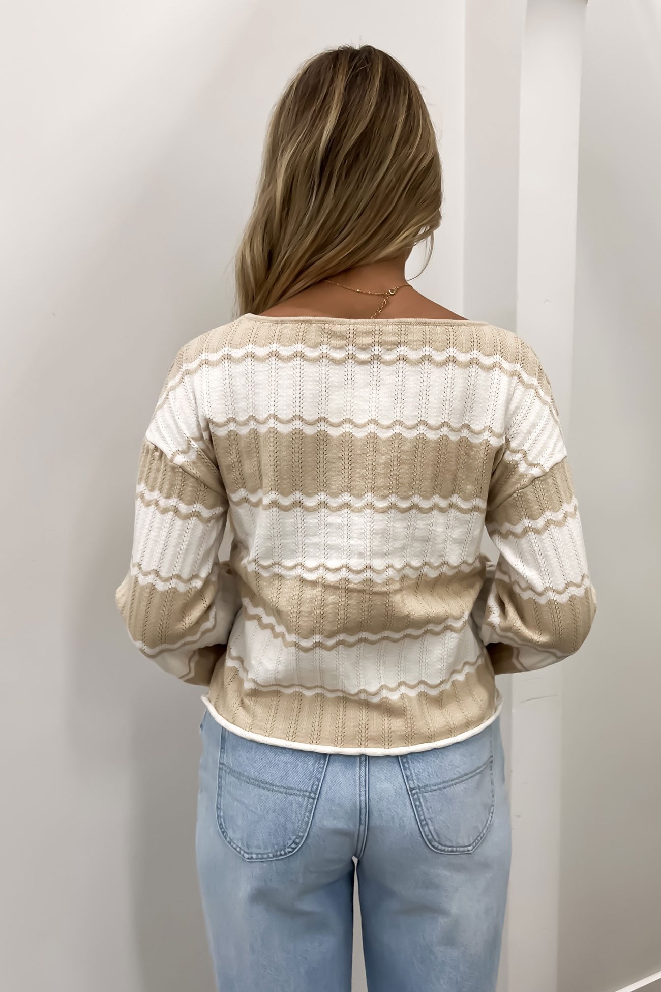 Emmie Knit Beige White