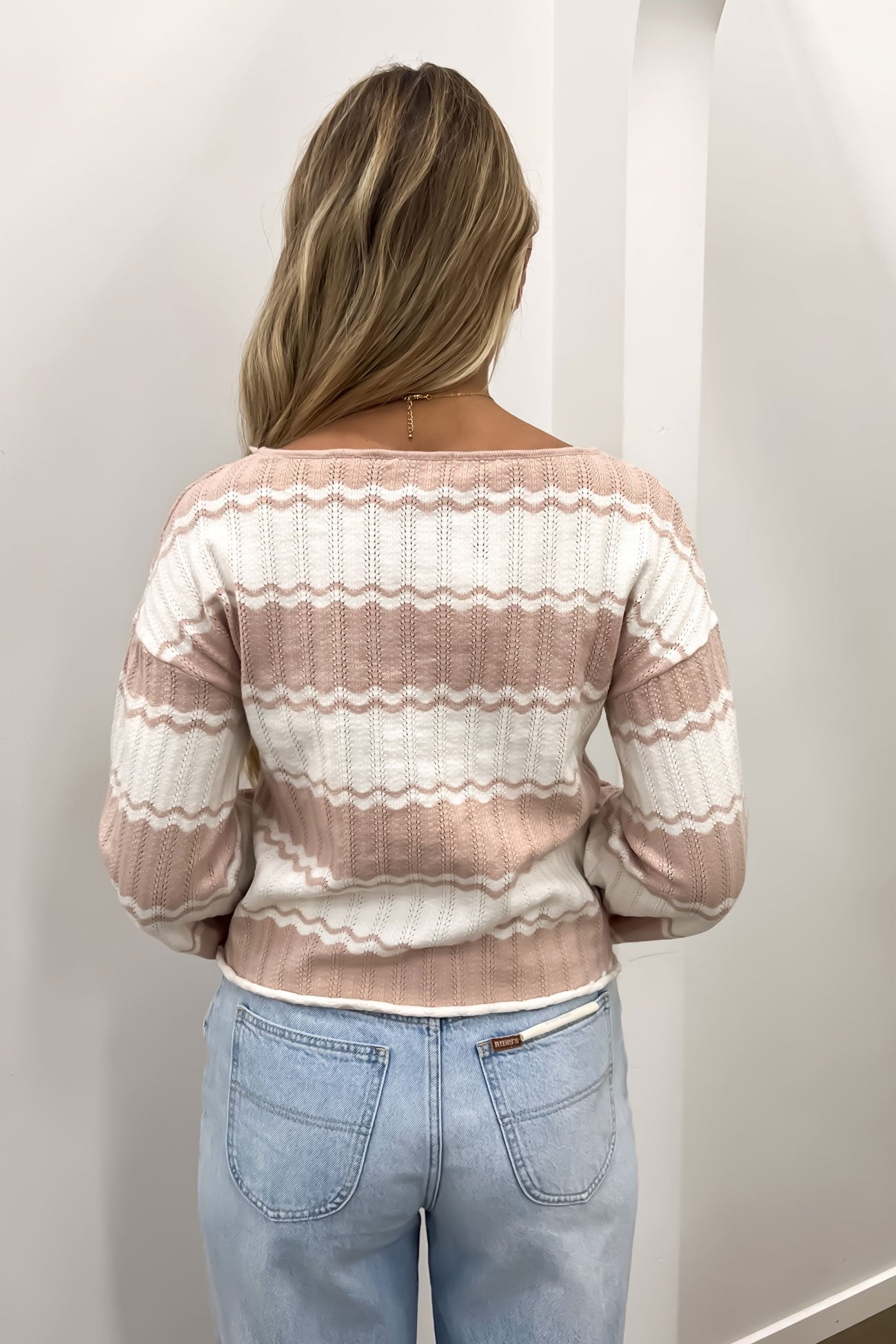 Emmie Knit Pink White