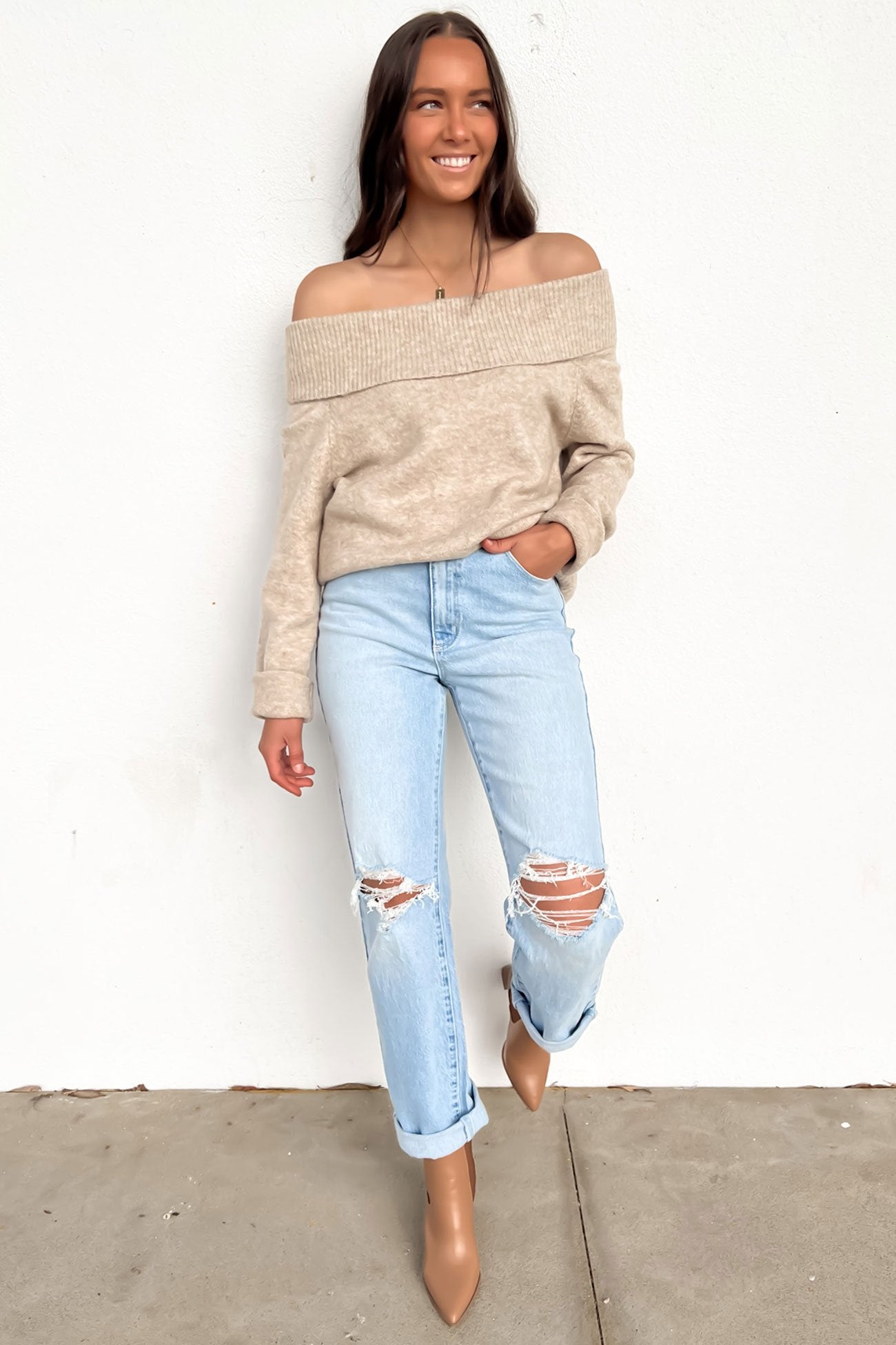 Erica Knit Jumper Latte