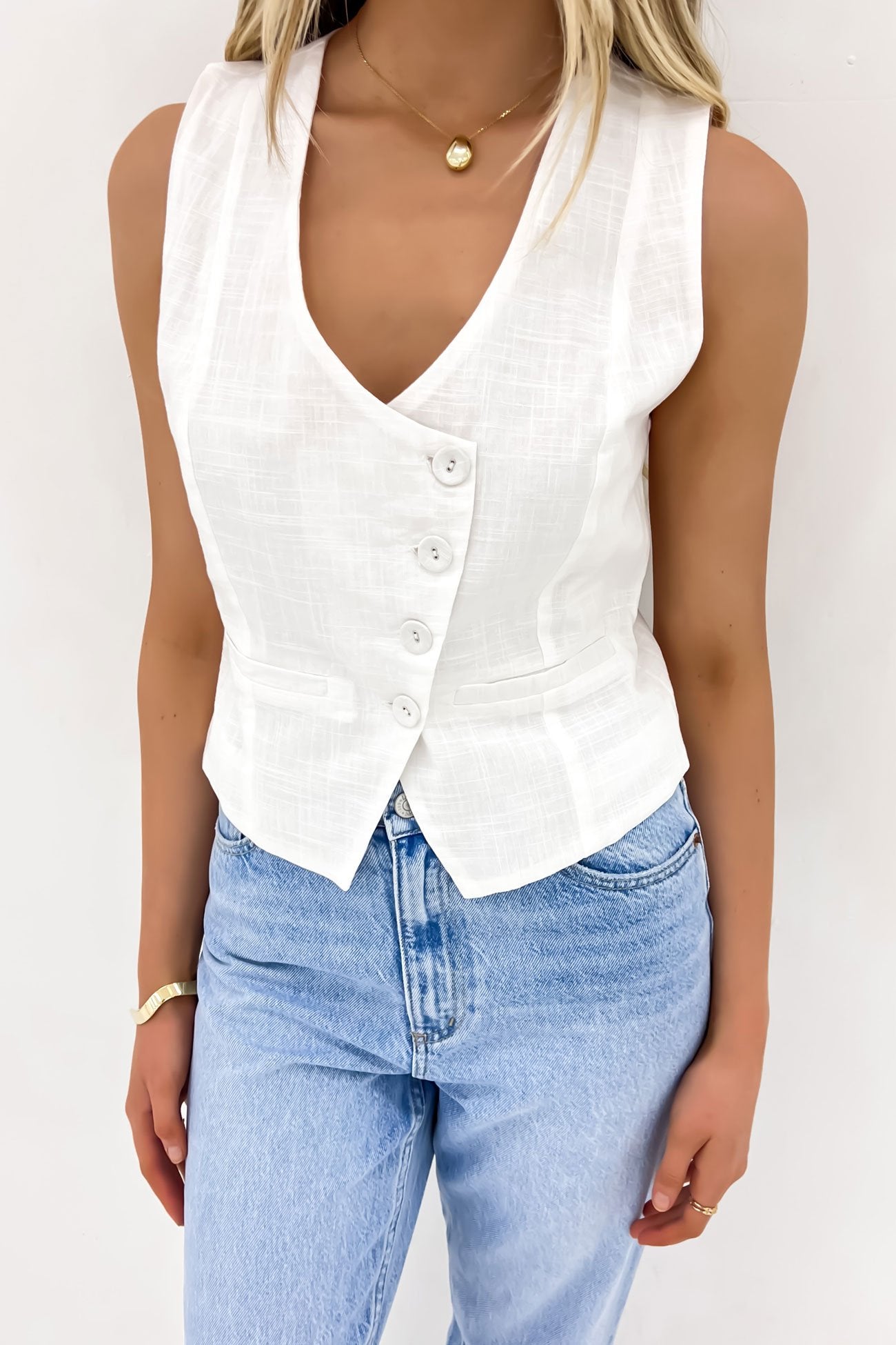 Farrah Vest White