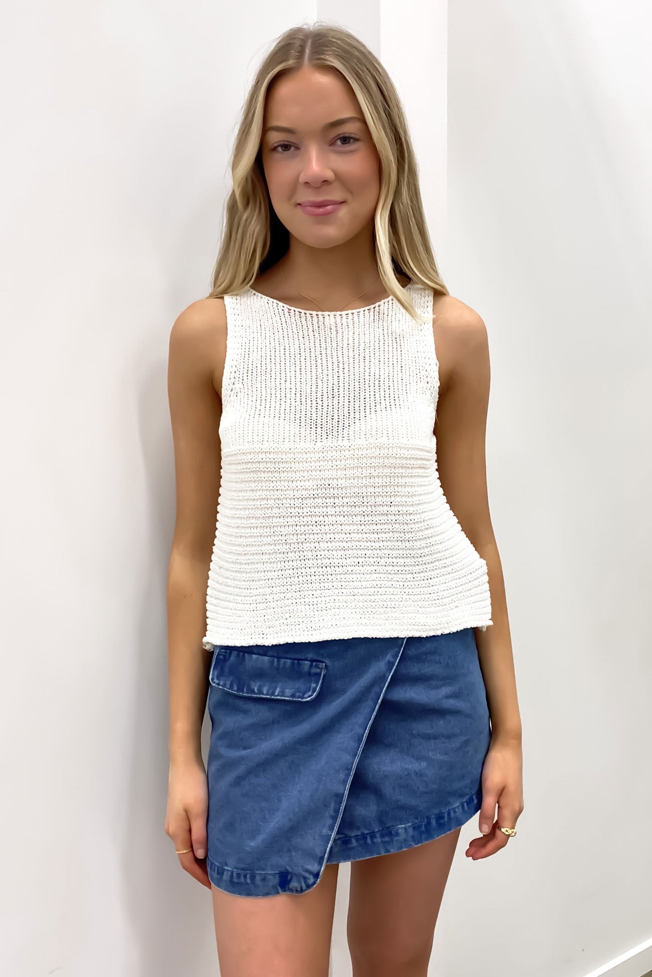 Gabby Knit Tank Cream