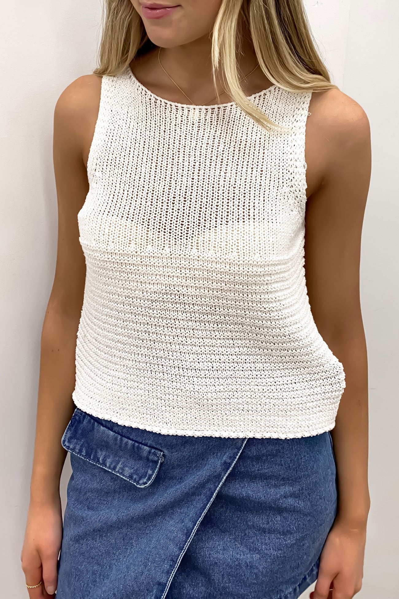 Gabby Knit Tank Cream