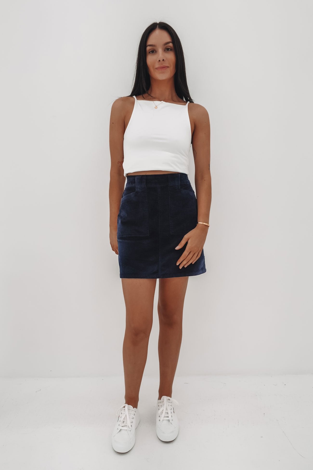 Gaia Cord Mini Skirt Blue