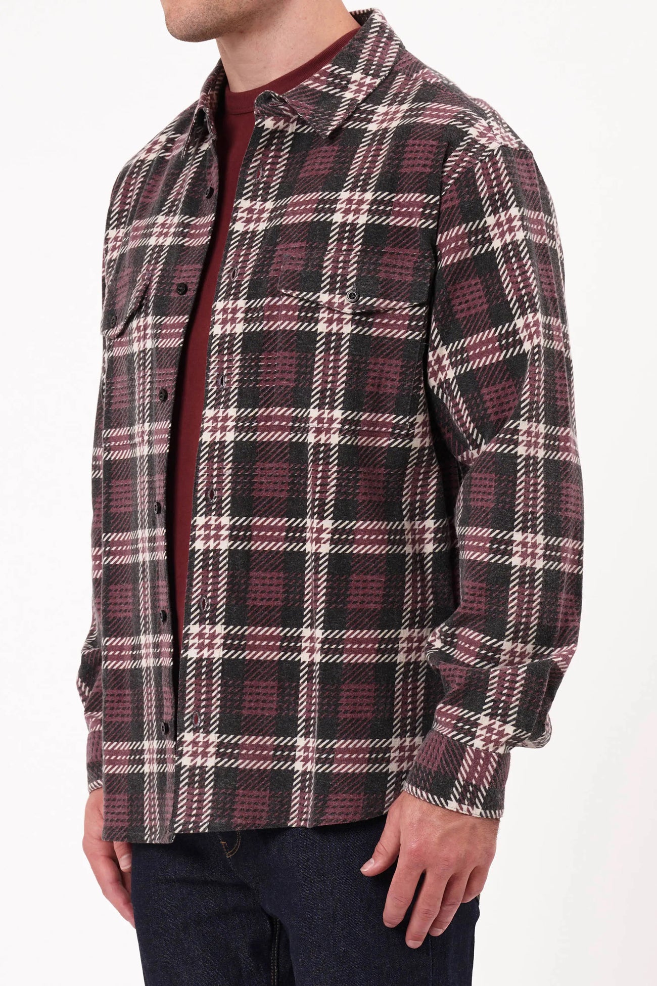 Garret Check Shirt Black Brick