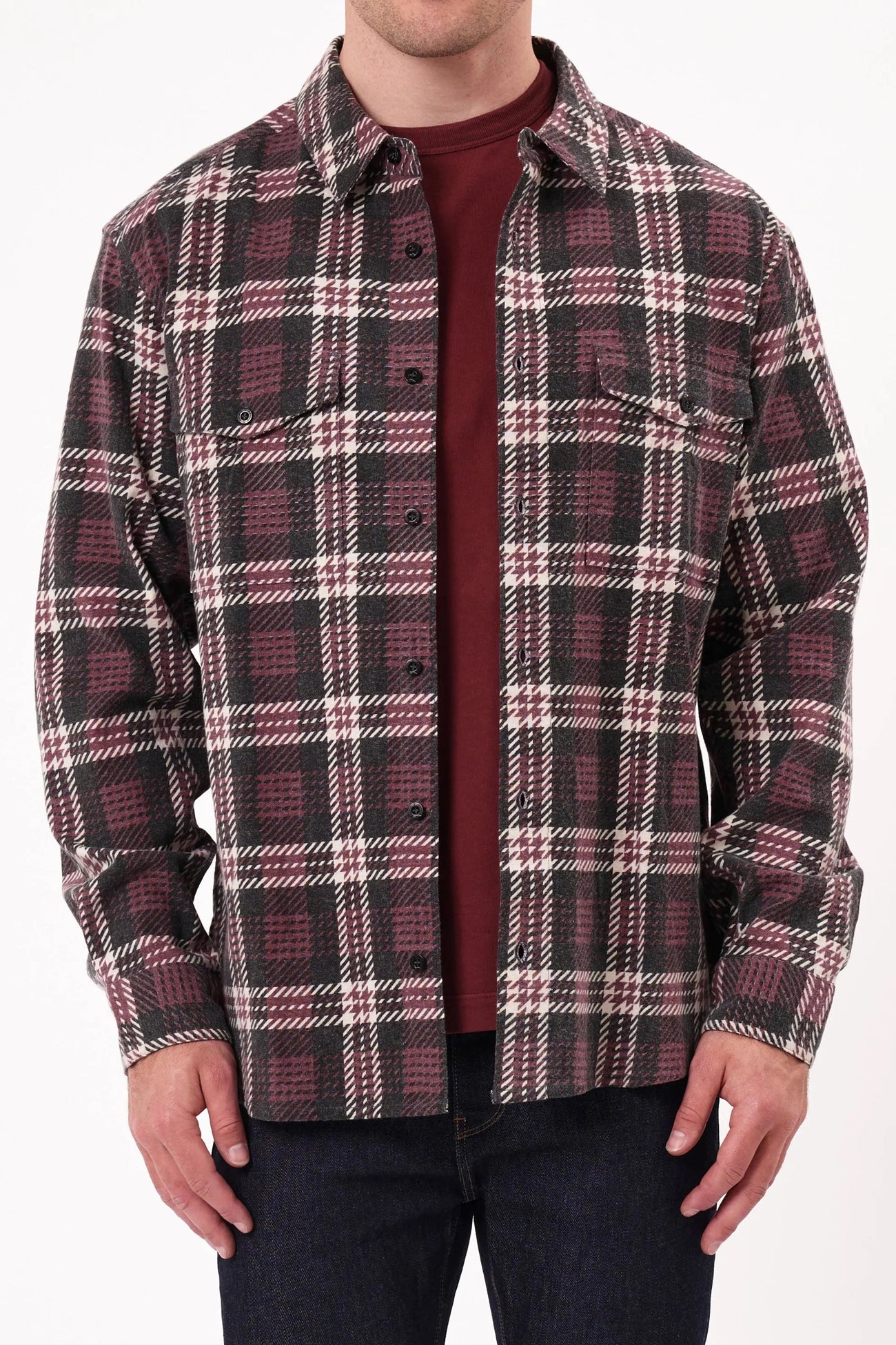 Garret Check Shirt Black Brick