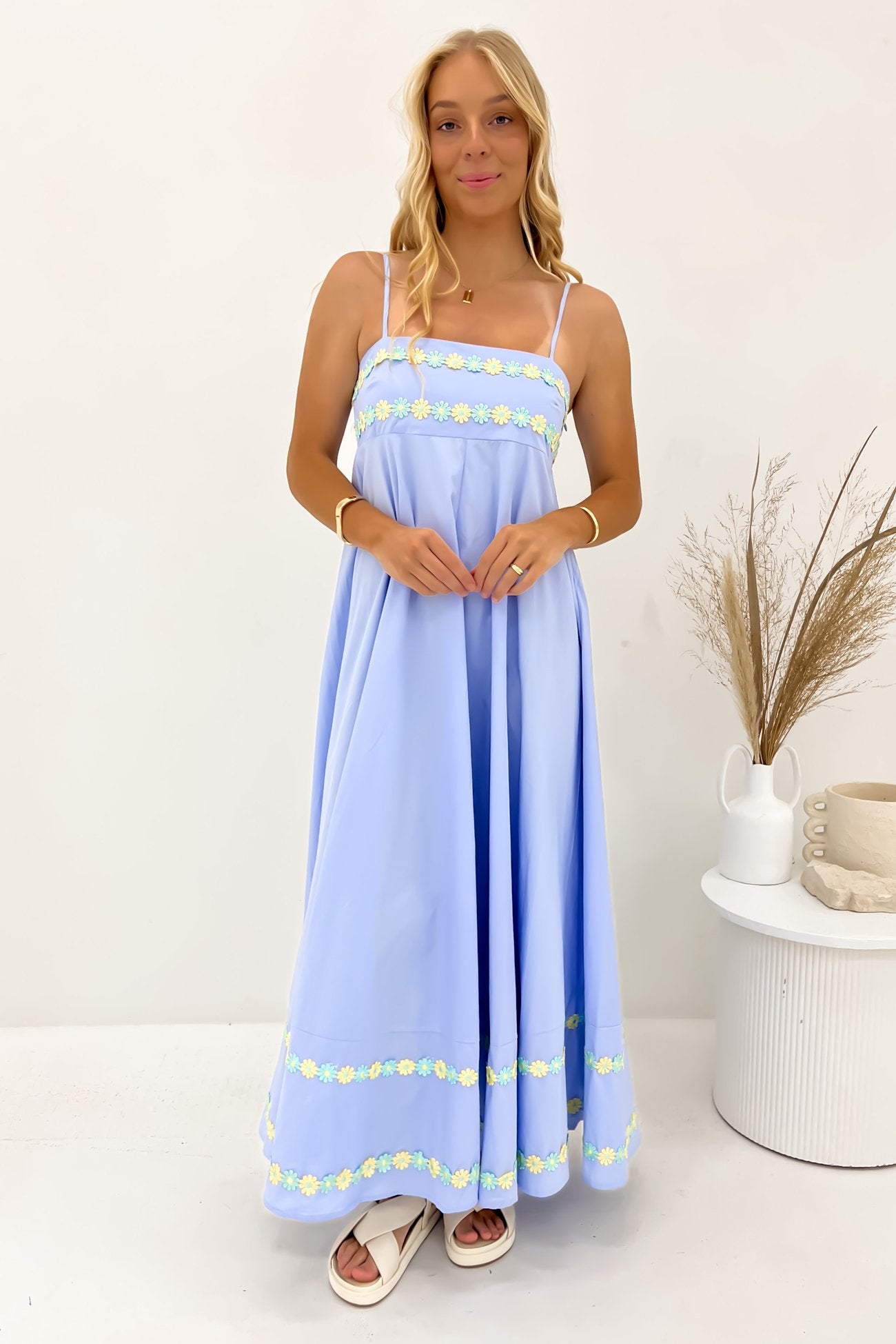 Gemma Maxi Dress Blue Flowers