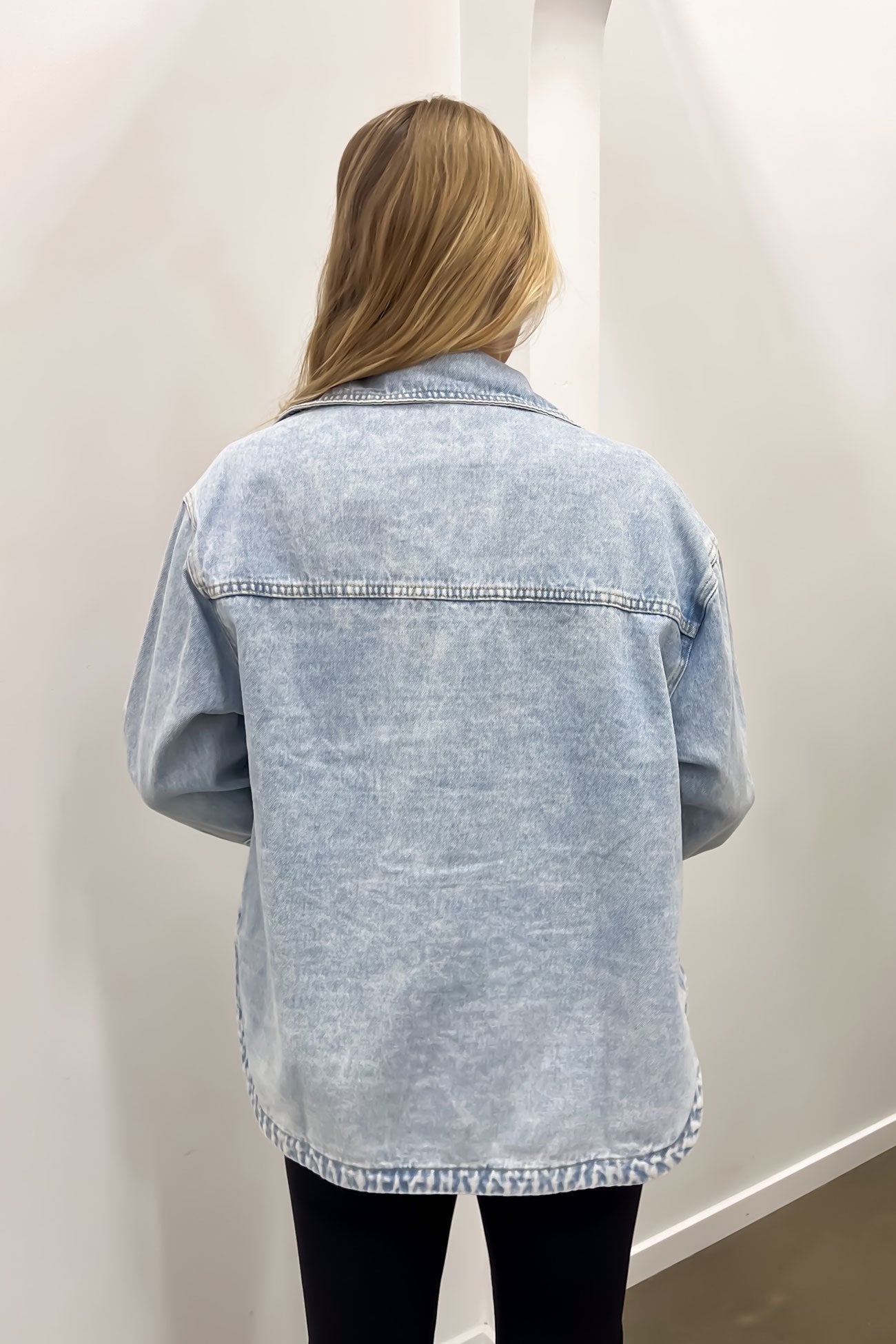 Hailey Denim Shacket Light Blue