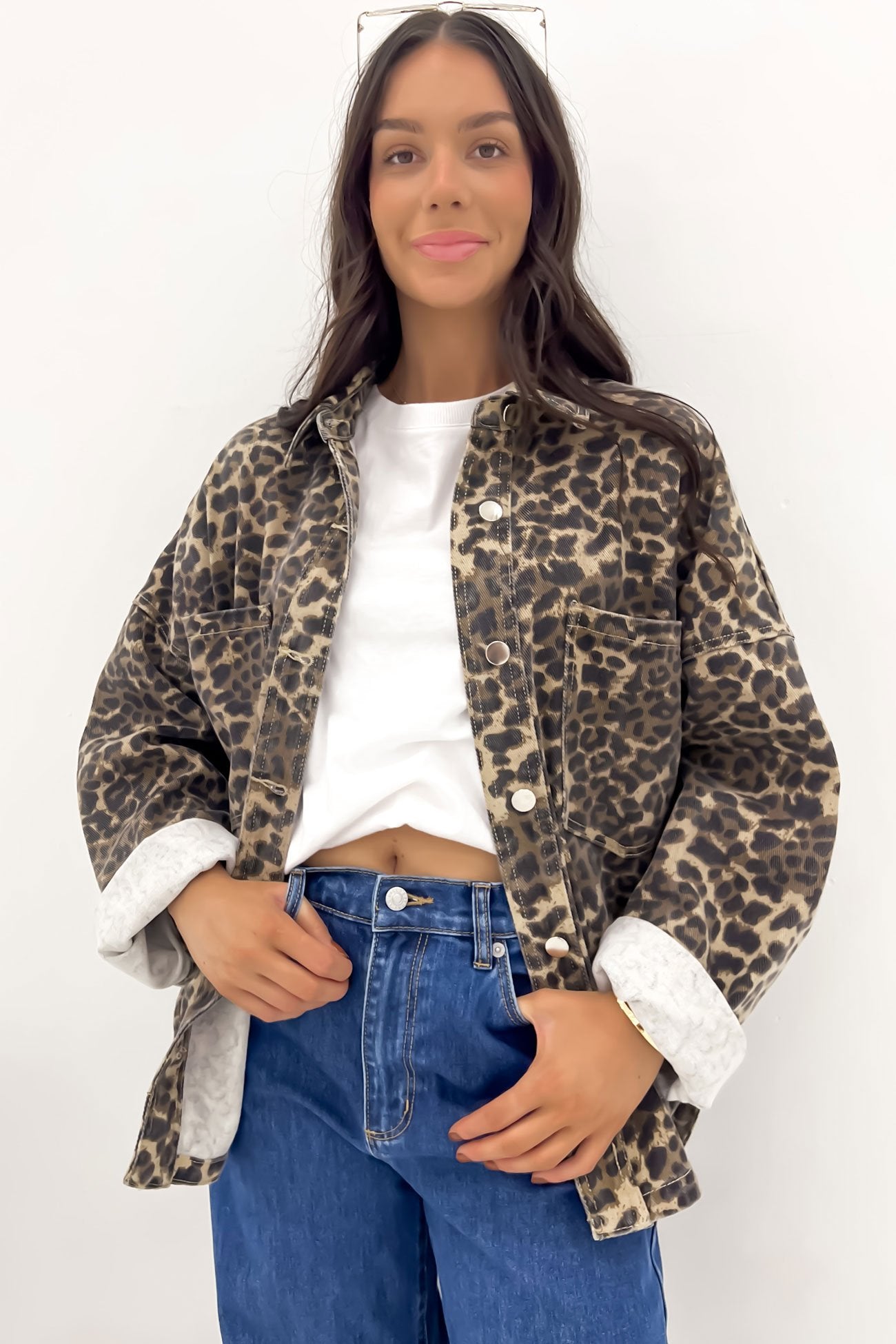 Hamish Denim Jacket Leopard