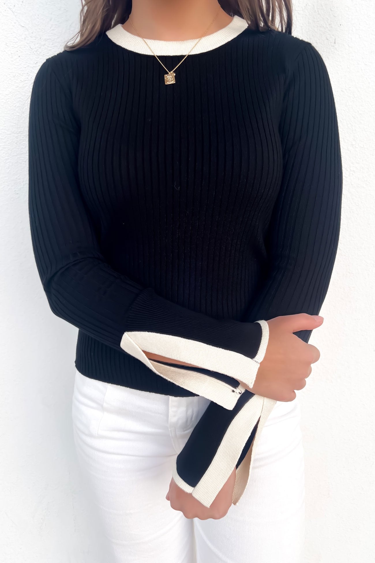 Hannah Knit Long Sleeve Black