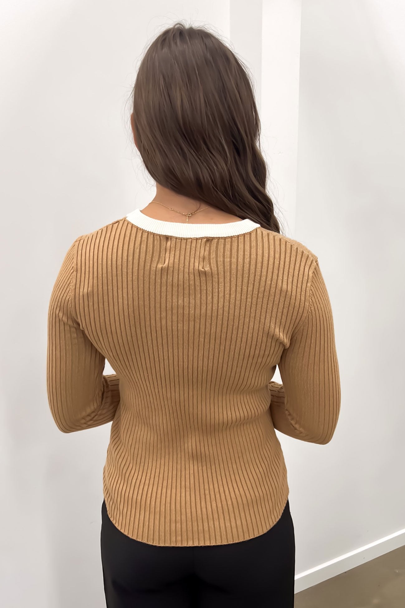 Hannah Knit Long Sleeve Camel