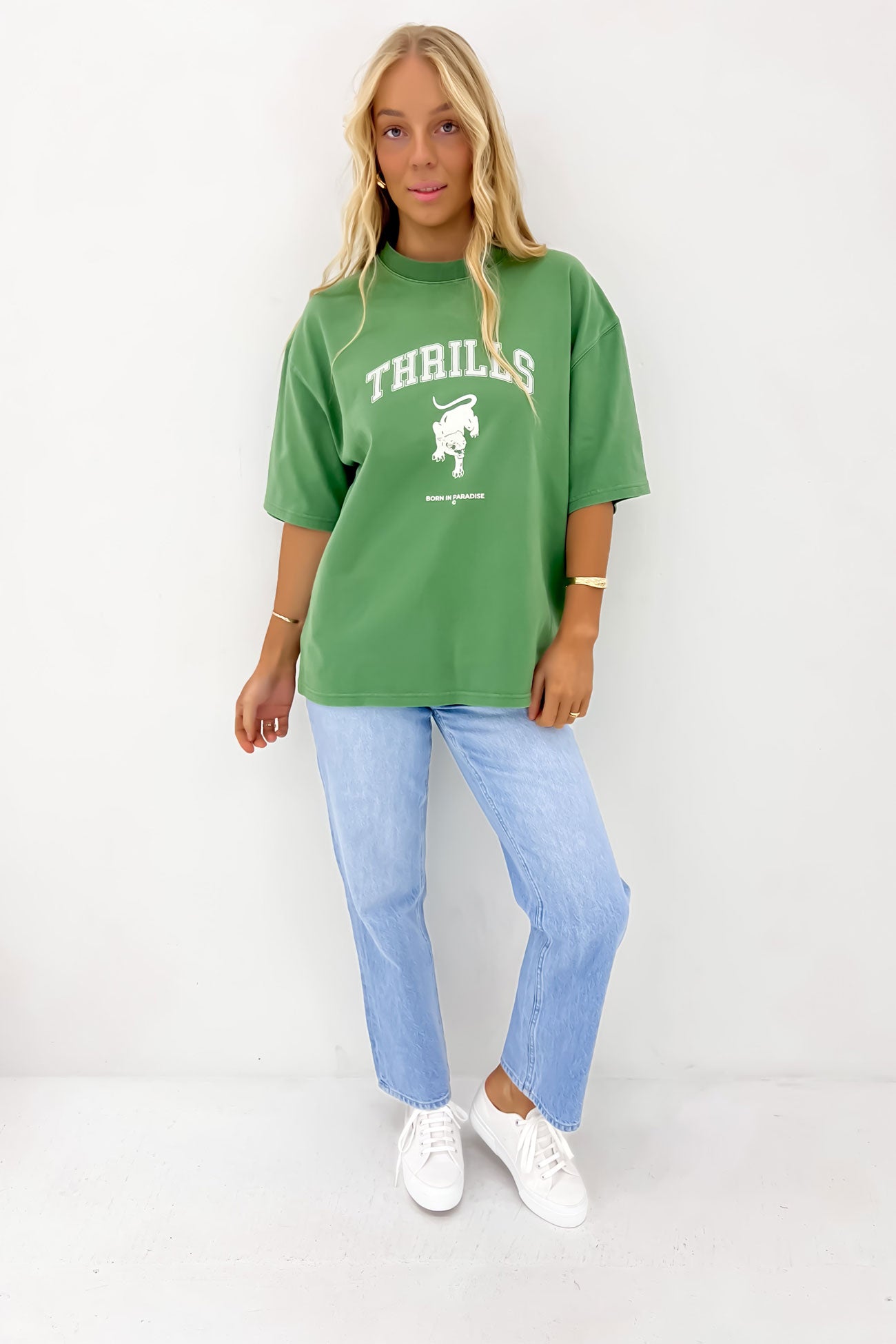 Hard Knocks Oversized Tee Elm Green