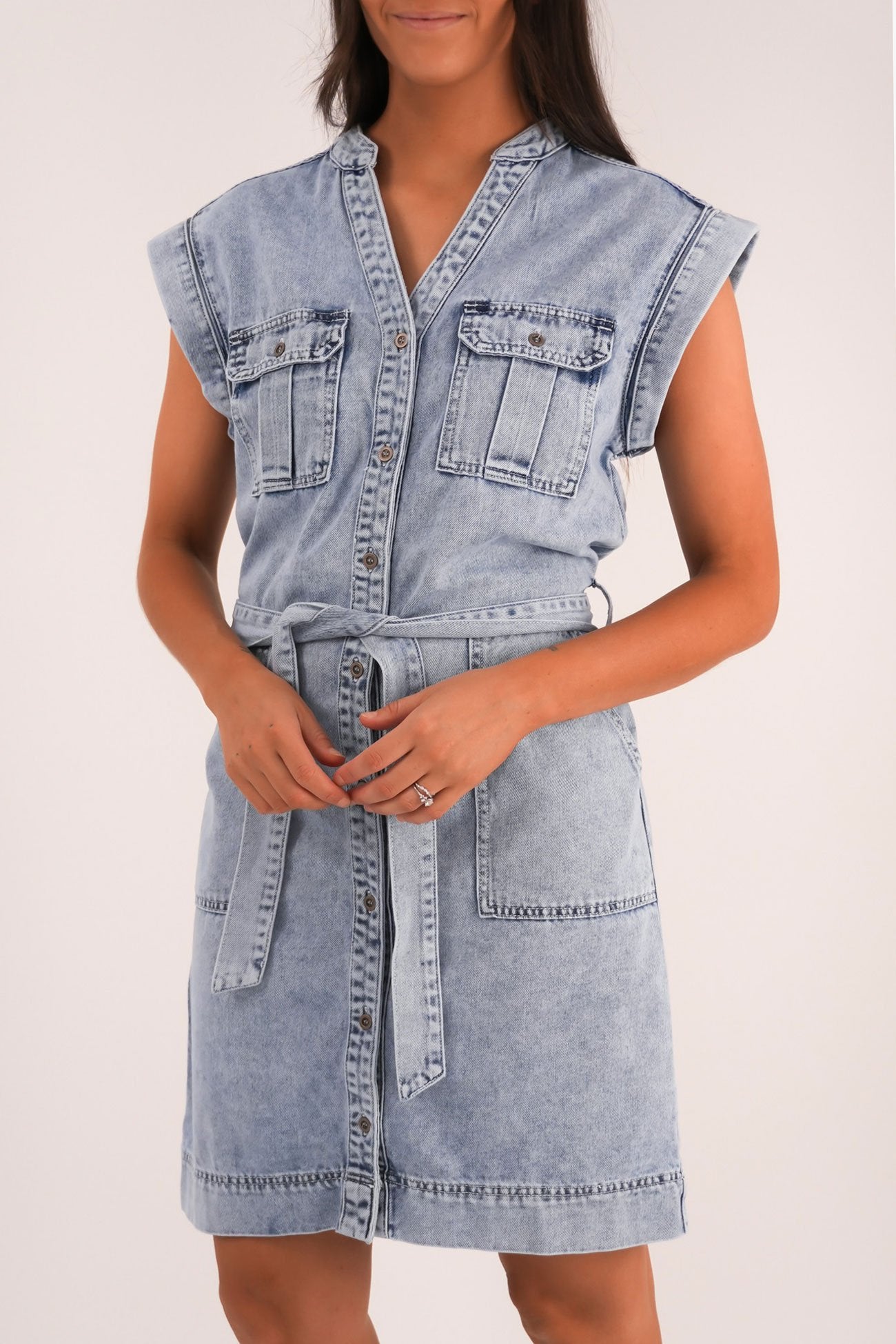 Harlow Denim Dress Light Blue