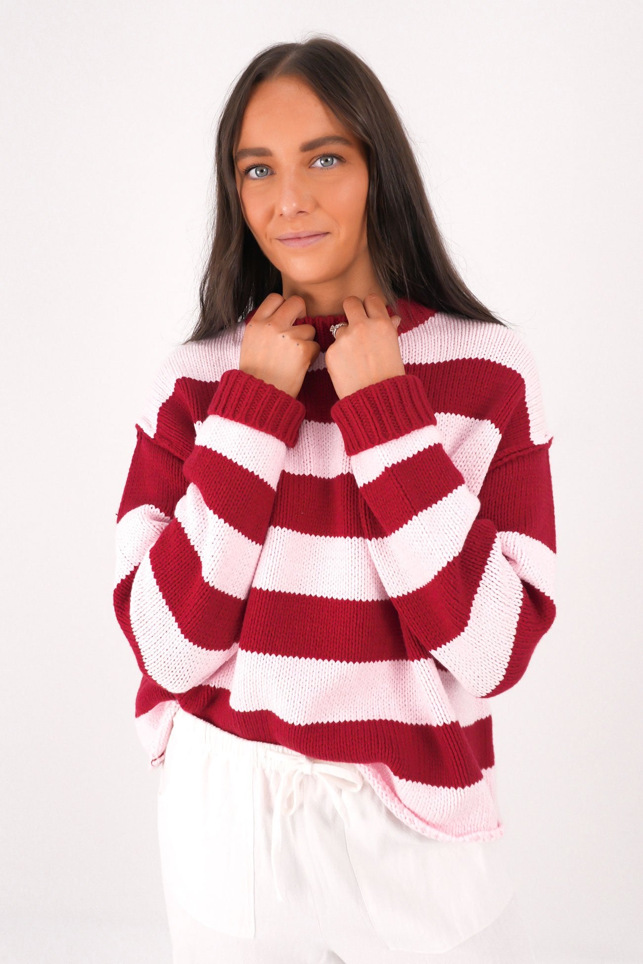 Hawke Knit Pink Red Stripe