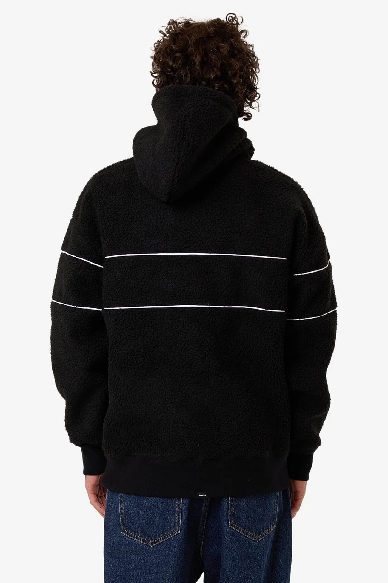 Hazed Slouch Hood Polar Fleece Black