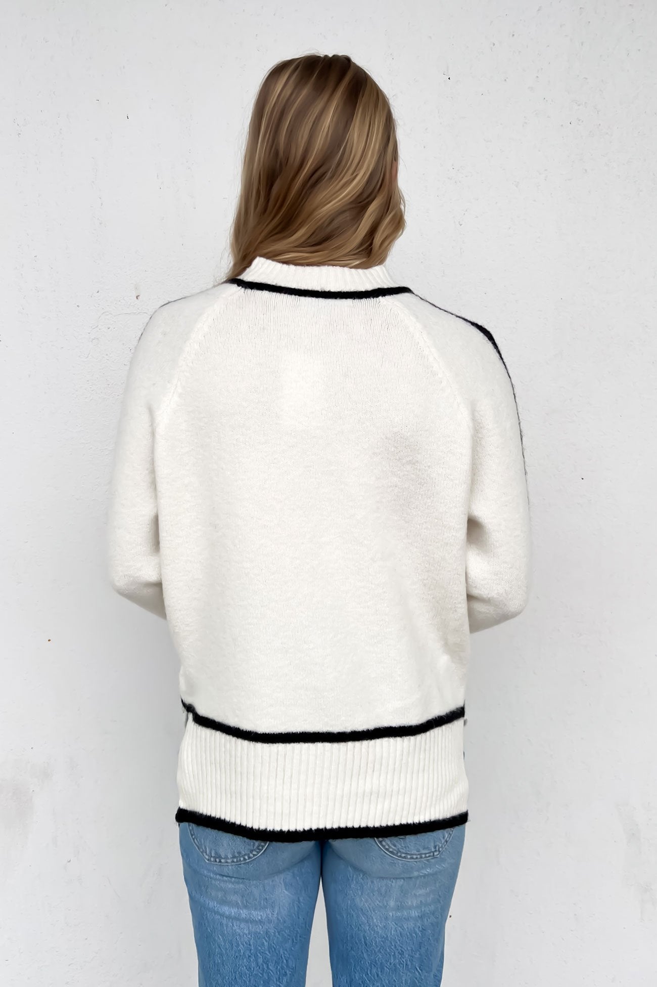 Hazel Knit Jumper Cream Black