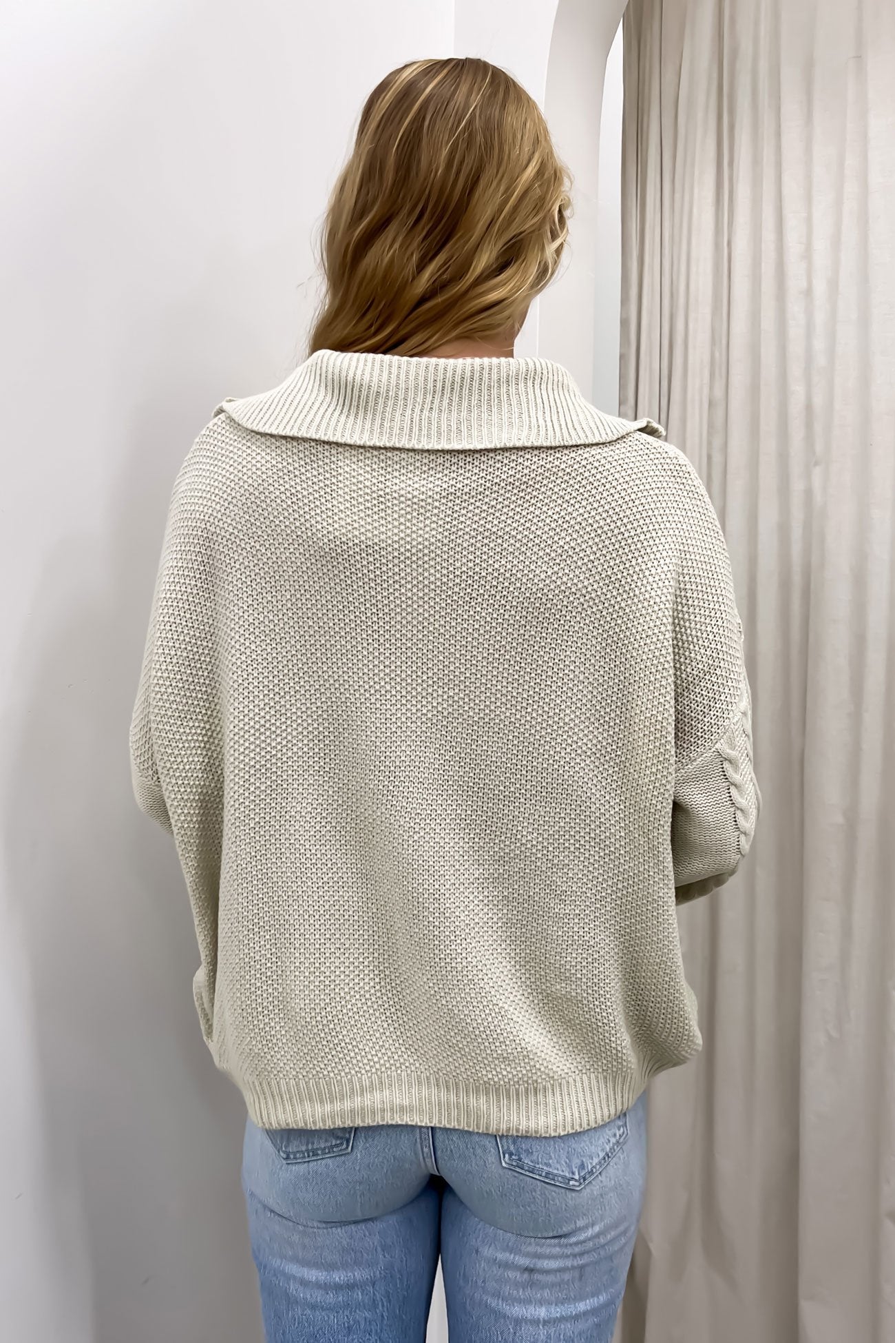 Holly 1/4 Zip Knit Beige