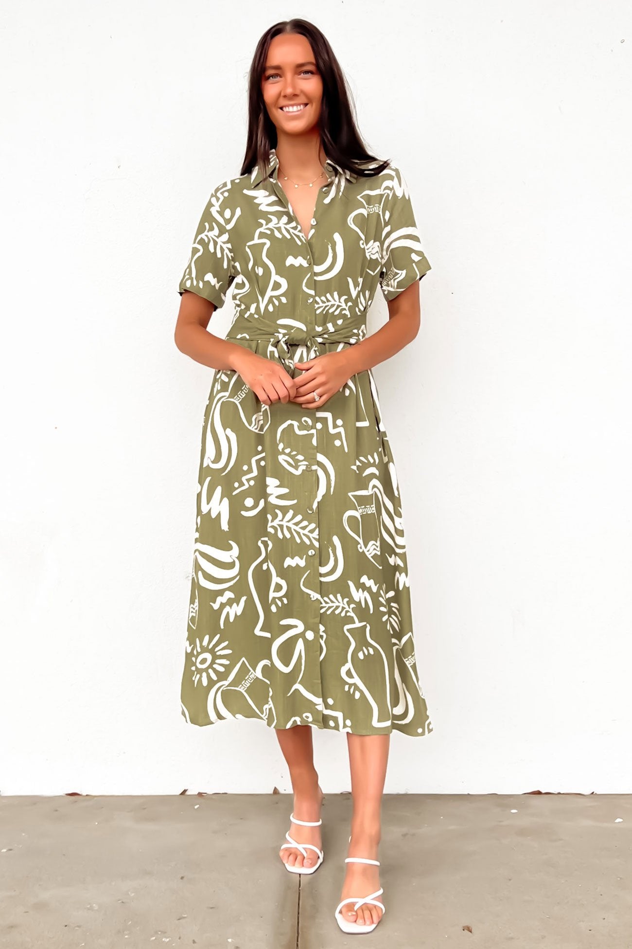 Jessica Midi Dress Bronte Sage