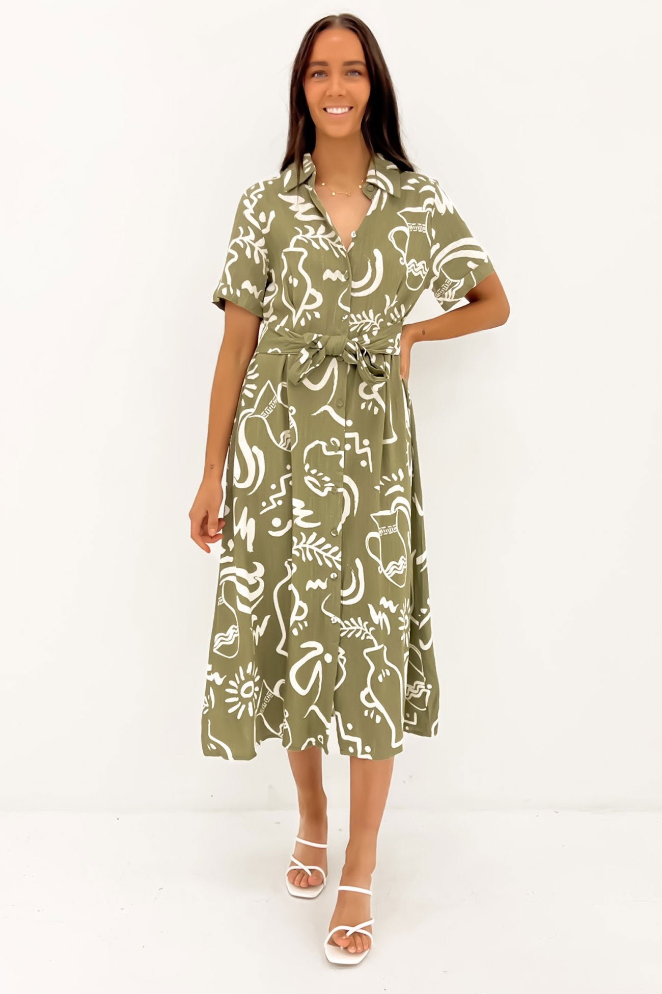 Jessica Midi Dress Bronte Sage