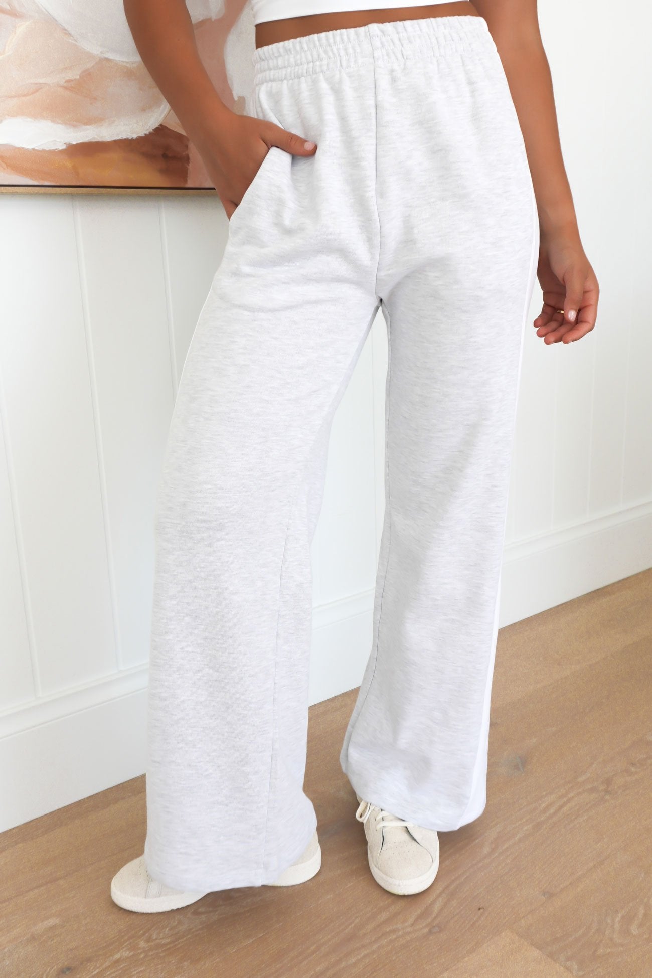 Journey Stripe Trackpant Snow Marle