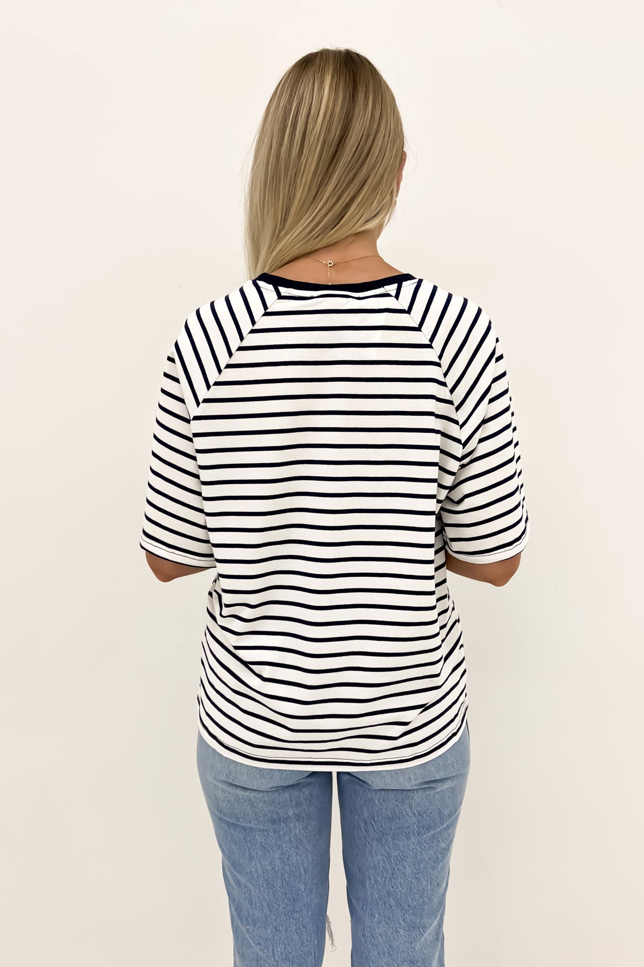 Kenji Tee Navy Stripe