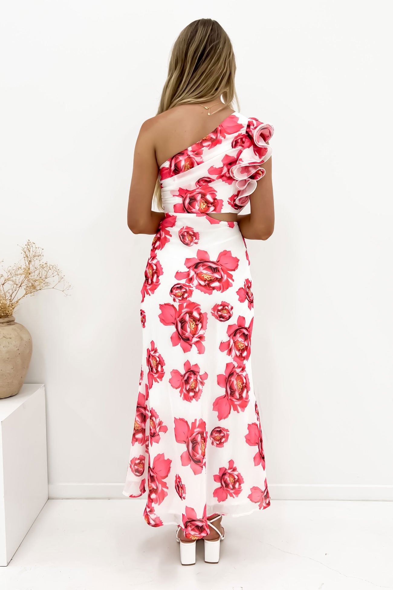 Knox Midi Dress Red Floral