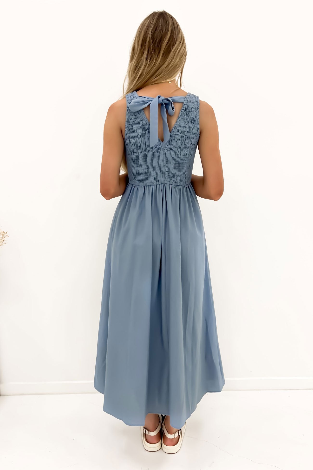 Lark Maxi Dress Steel Blue