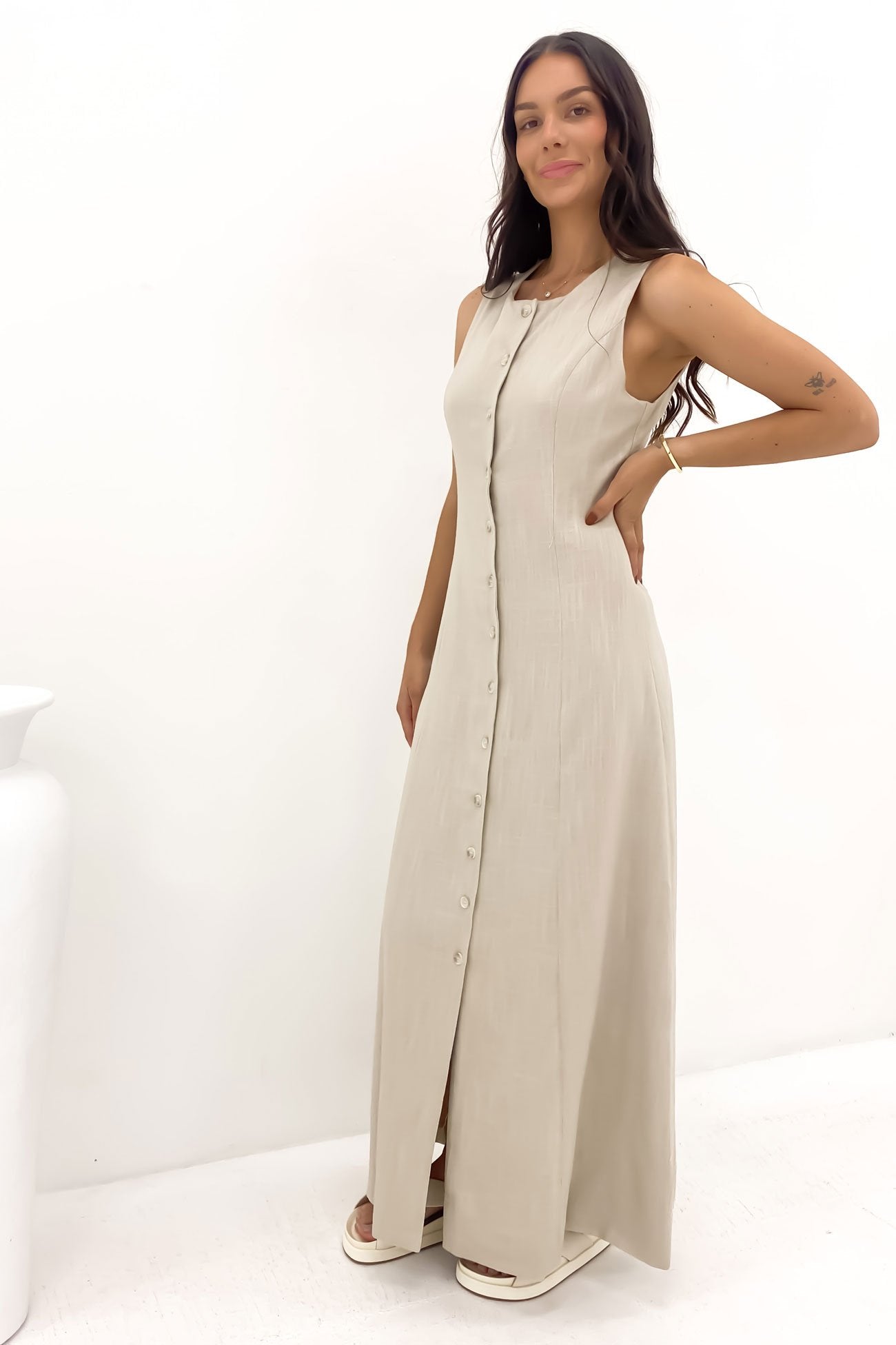 Laurel Maxi Dress Oatmeal