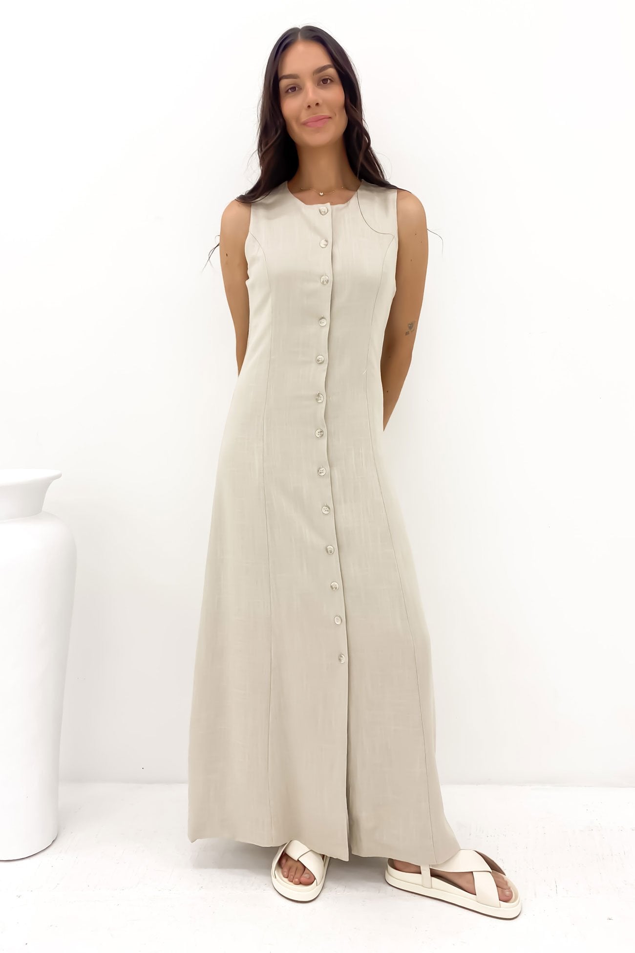 Laurel Maxi Dress Oatmeal