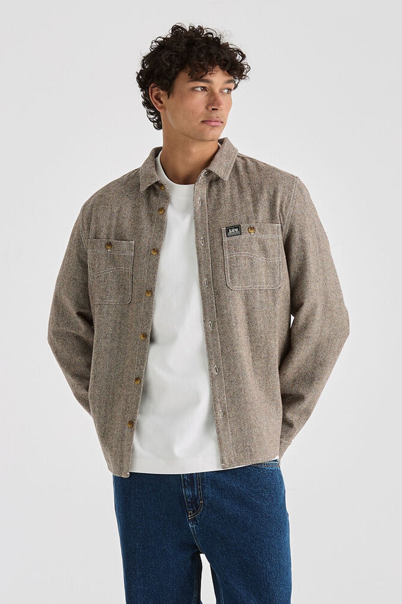 Lee Worker Long Sleeve Shirt Herringbone