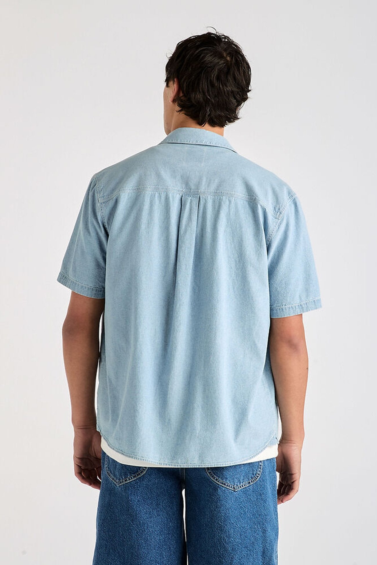 Lee Workers Short Sleeve Shirt Washed Chambray