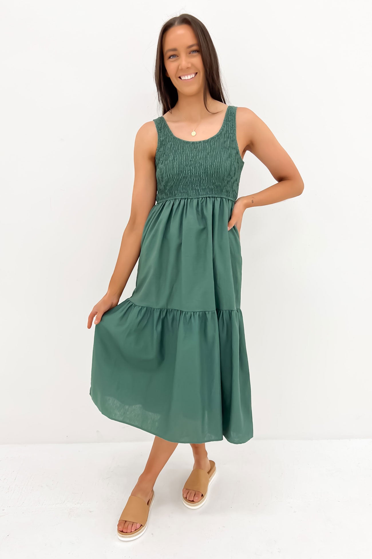 Lenni Midi Dress Green