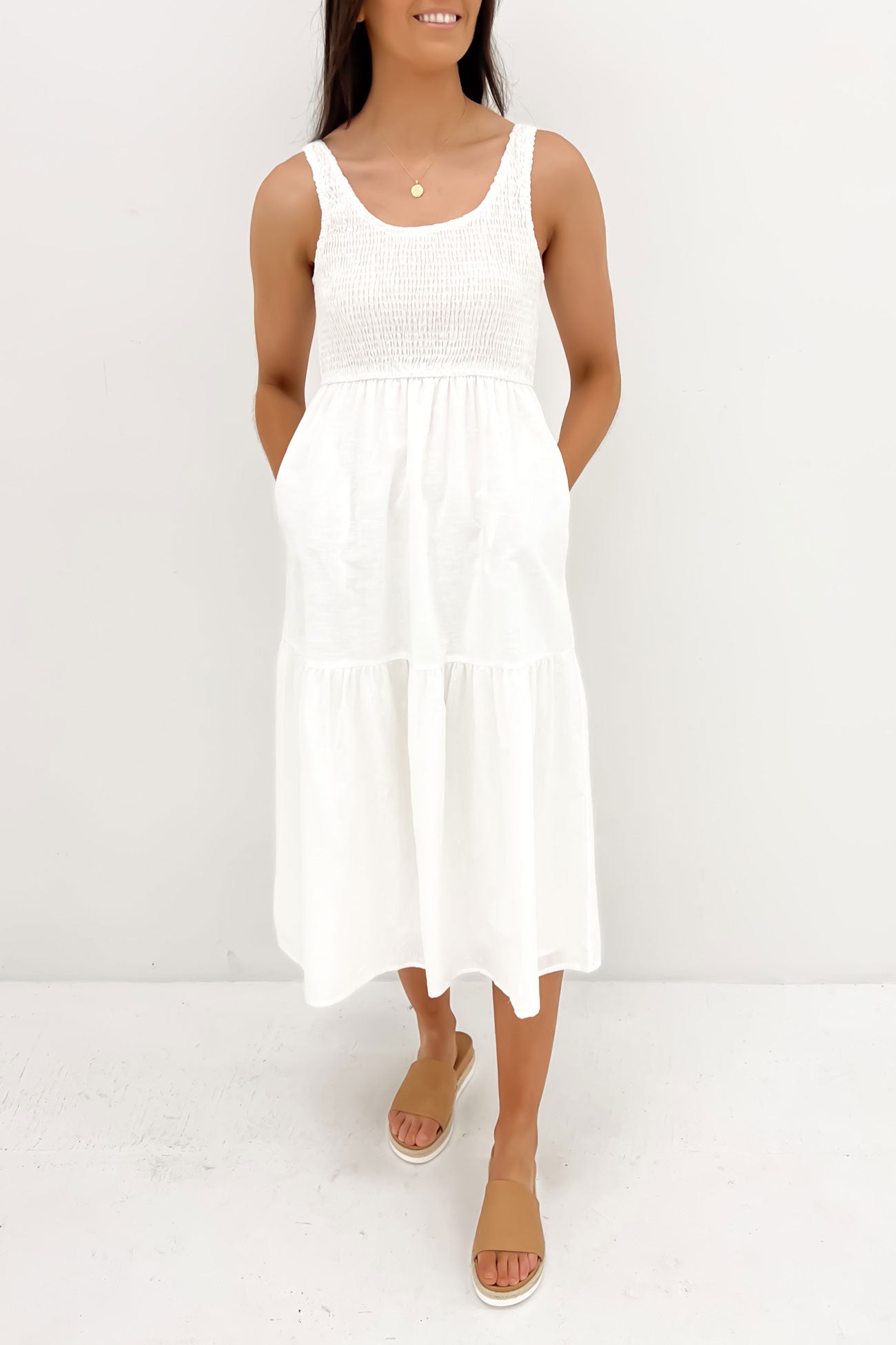 Lenni Midi Dress White