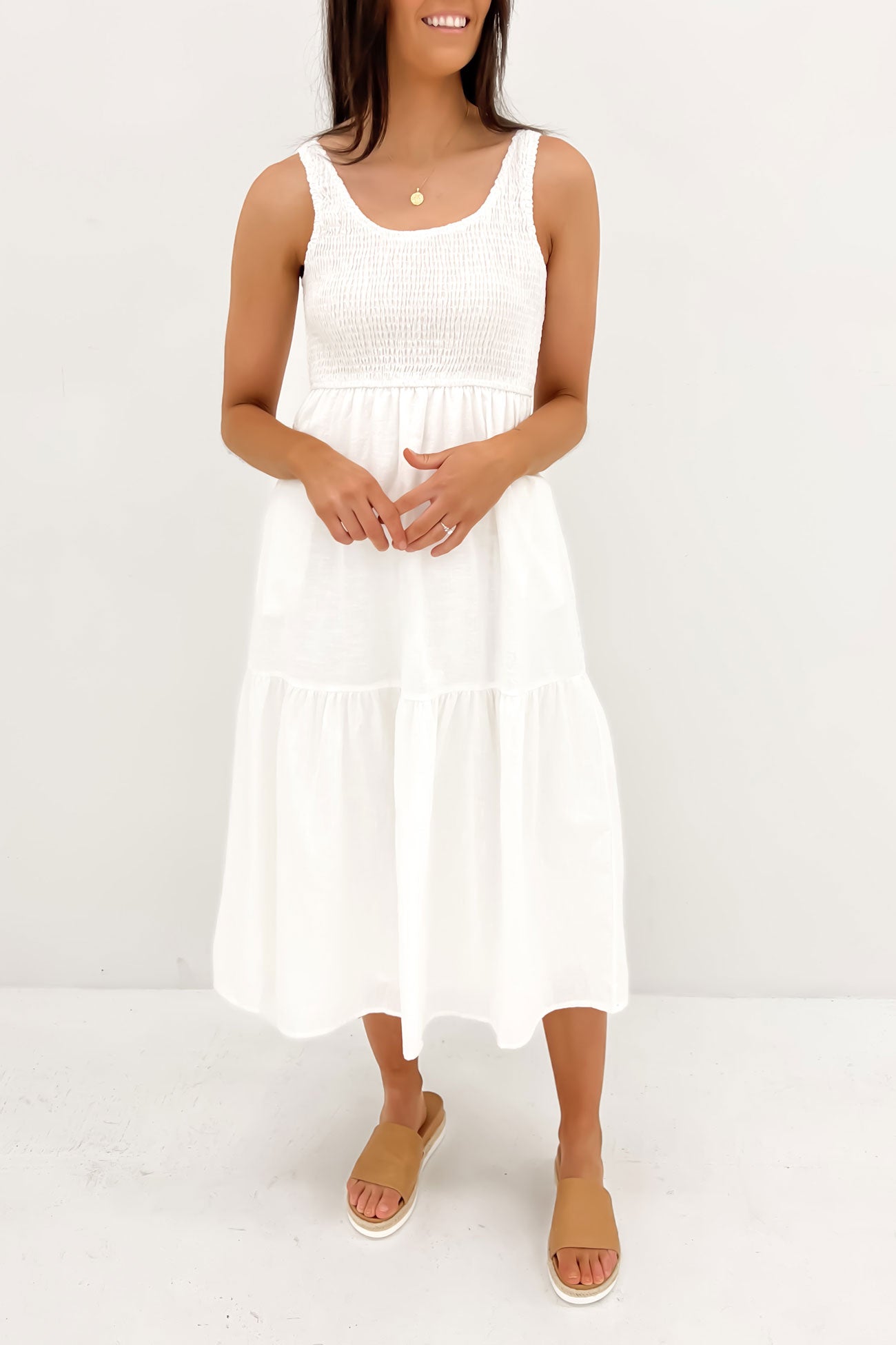 Lenni Midi Dress White