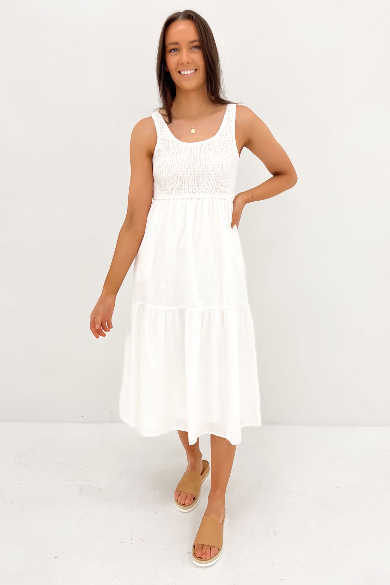 Lenni Midi Dress White