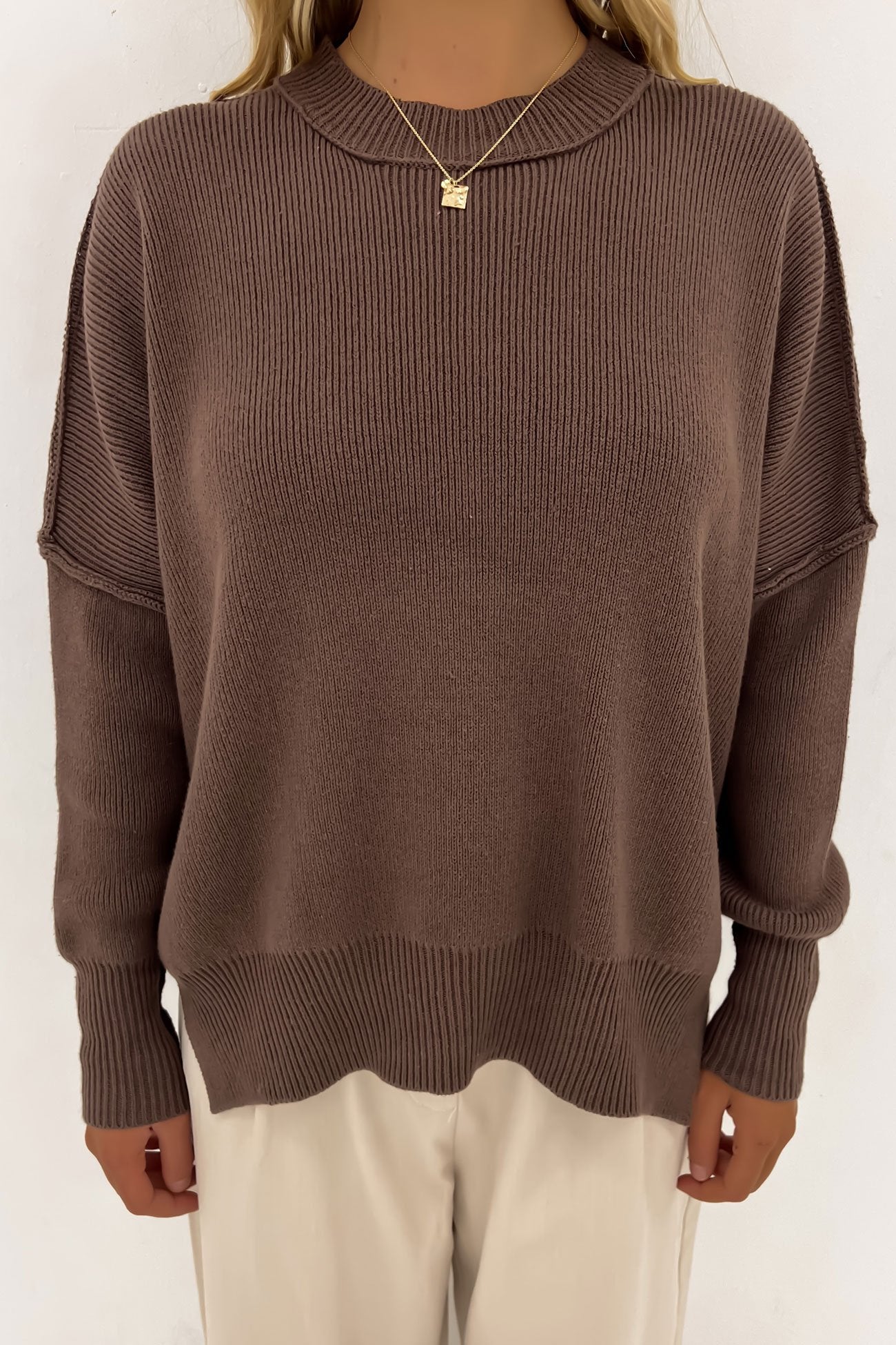 Leora Knit Jumper Chocolate