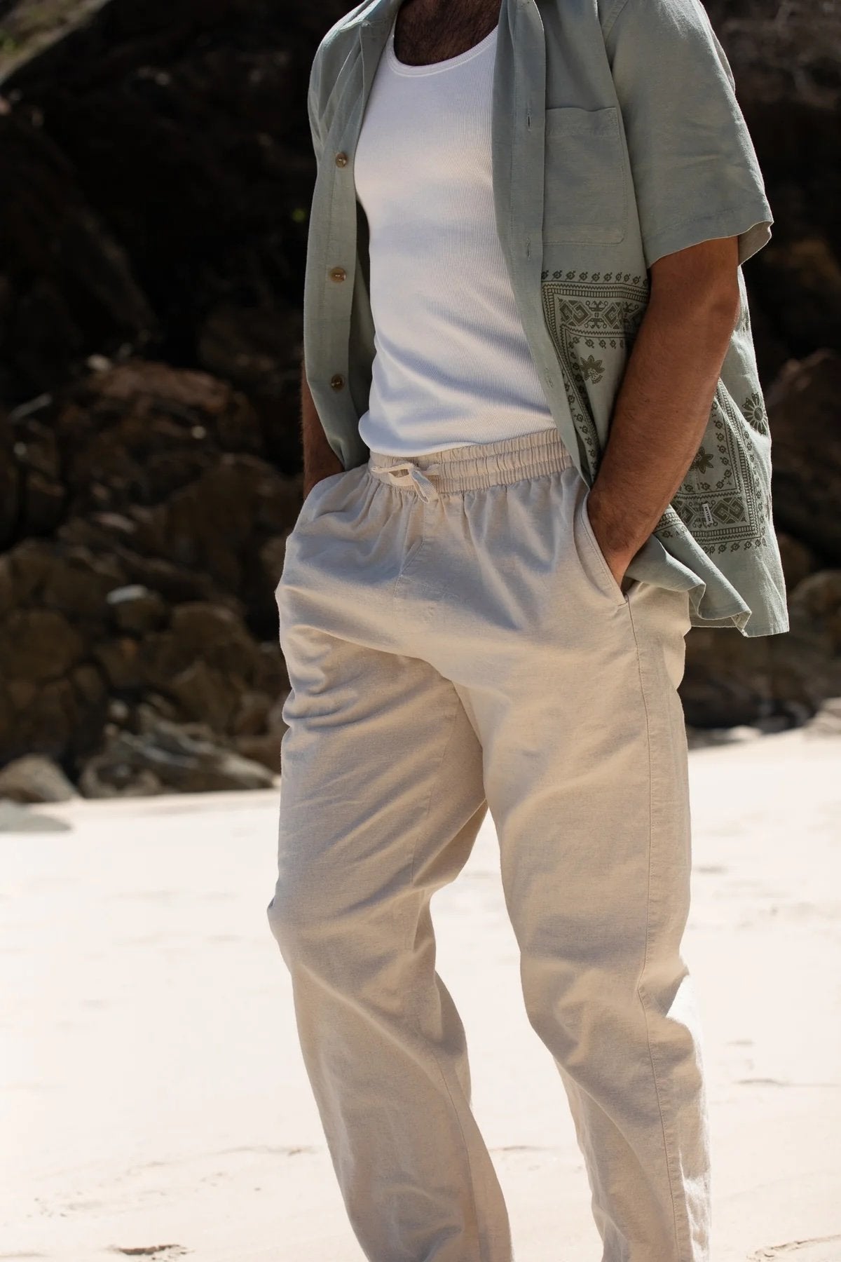 Linen Jam Pant Bone